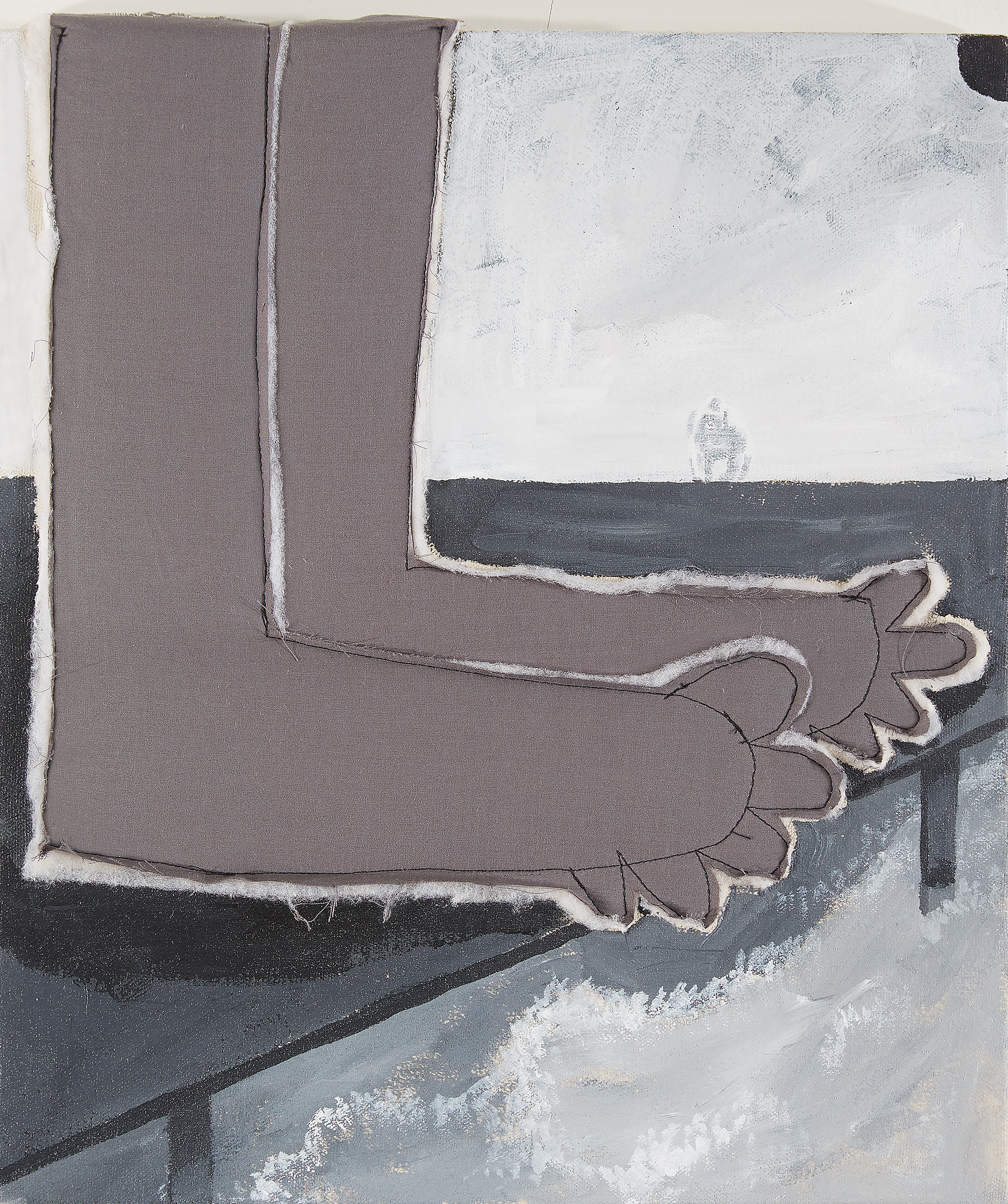 How It Feels Acrylic, cotton and polyester on canvas, 12 x 10 inches (30.5 x 25.4 cm) 2021