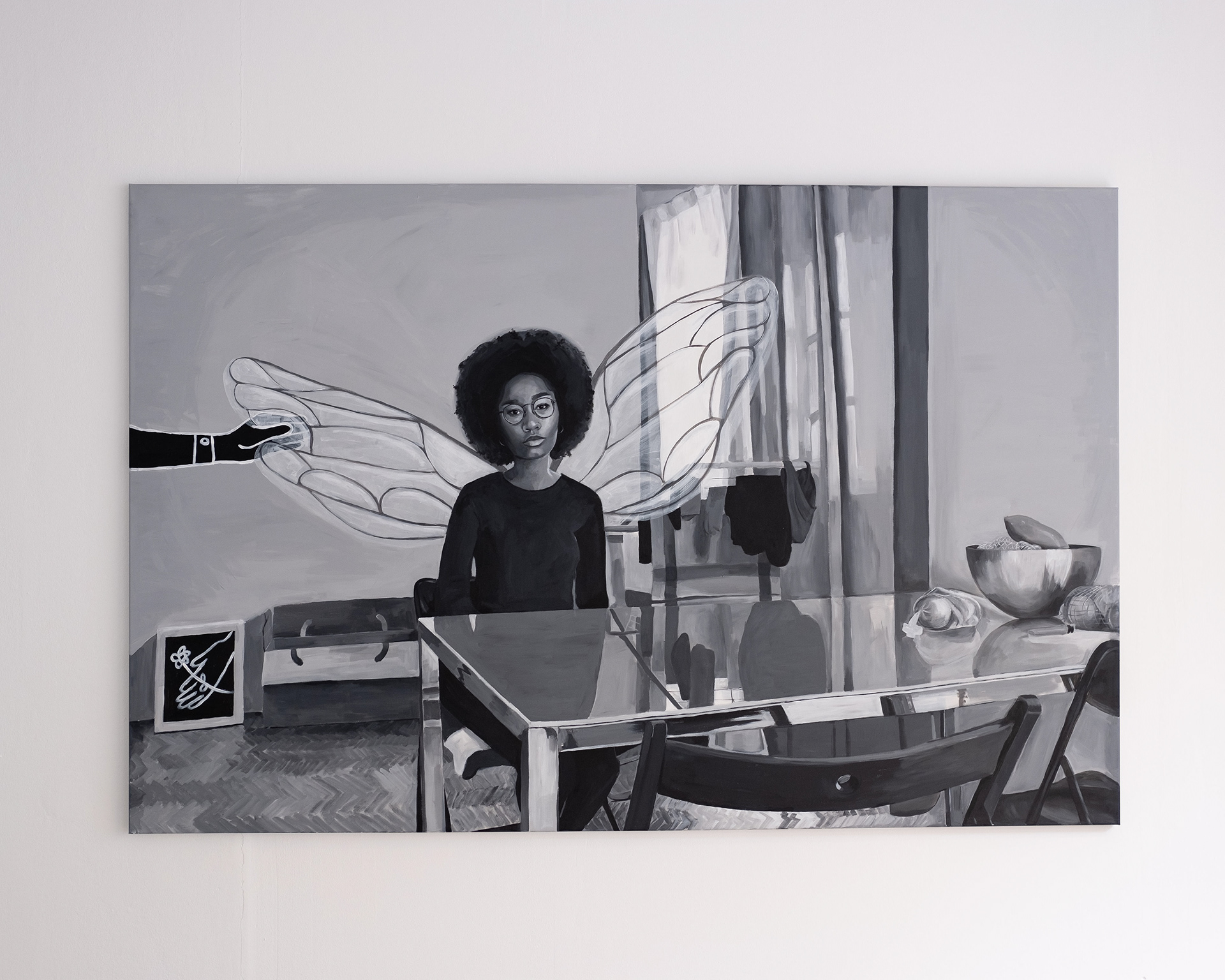 Untitled (Portrait of a Woman with Wings) Acrylic on Canvas, 200 cm x 130 cm, 2021