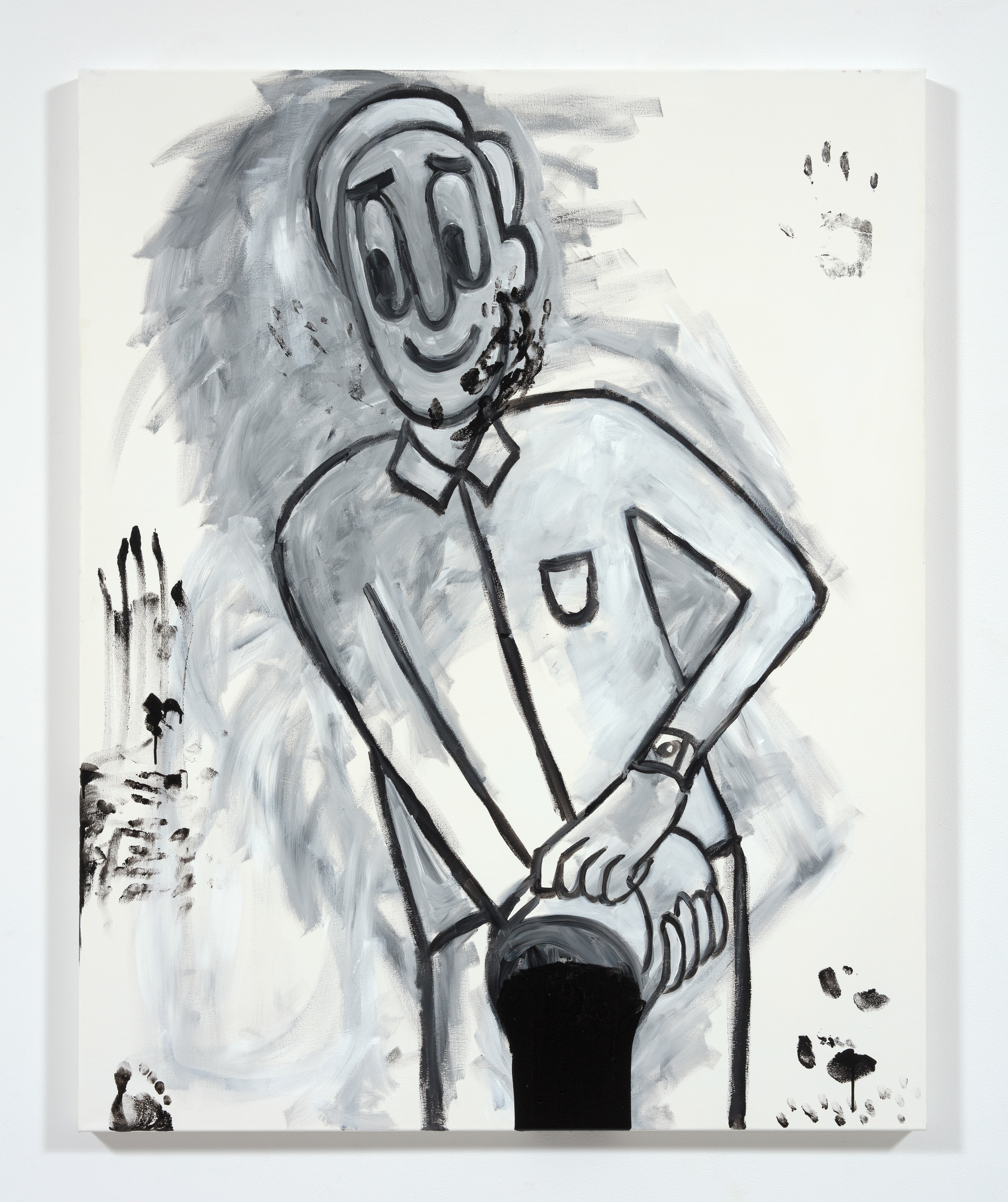 Man Spilling Paint 120 cm by 150 cm, Acrylic and House Paint on Canvas, 2021