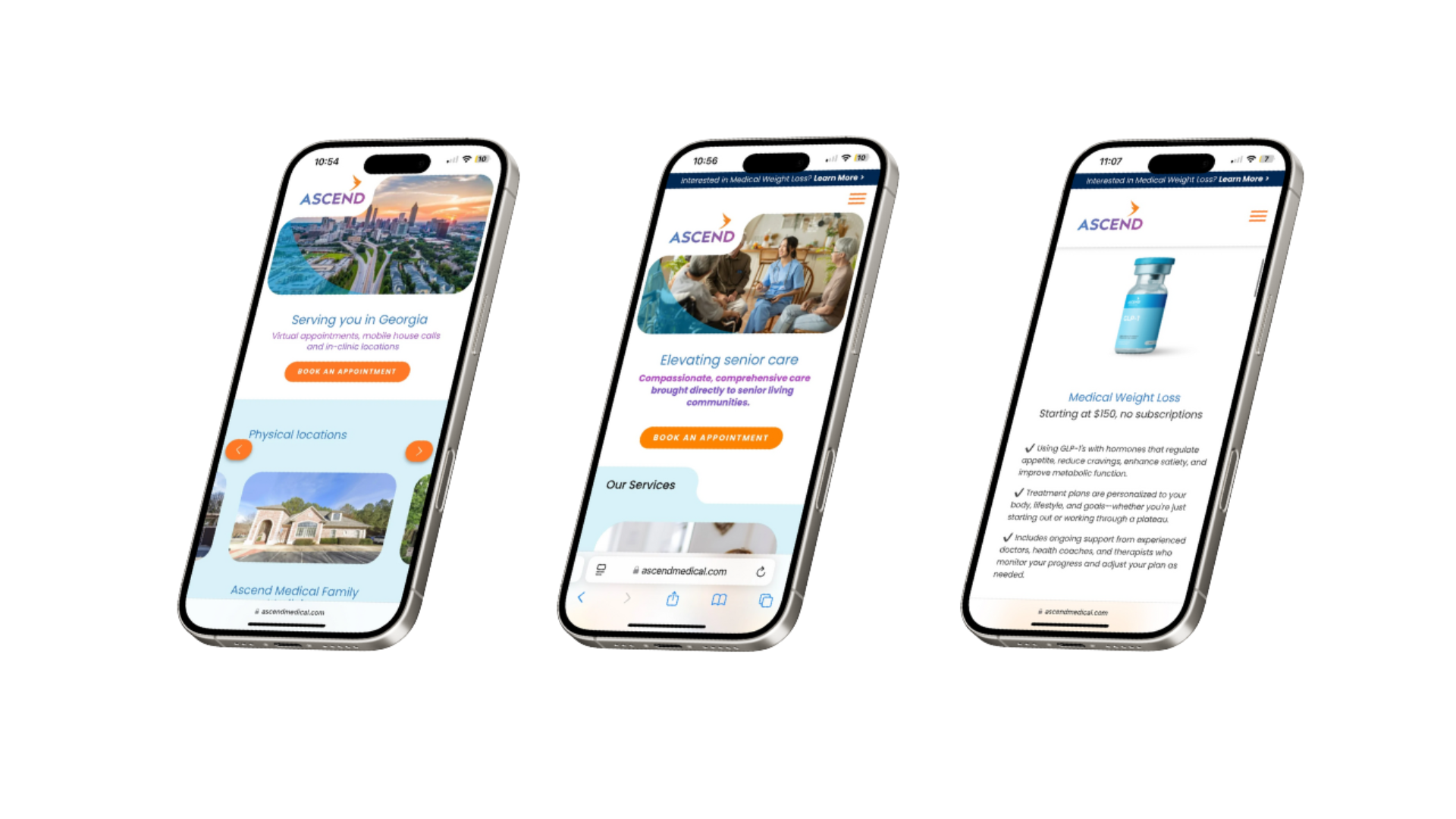 Mobile views of site