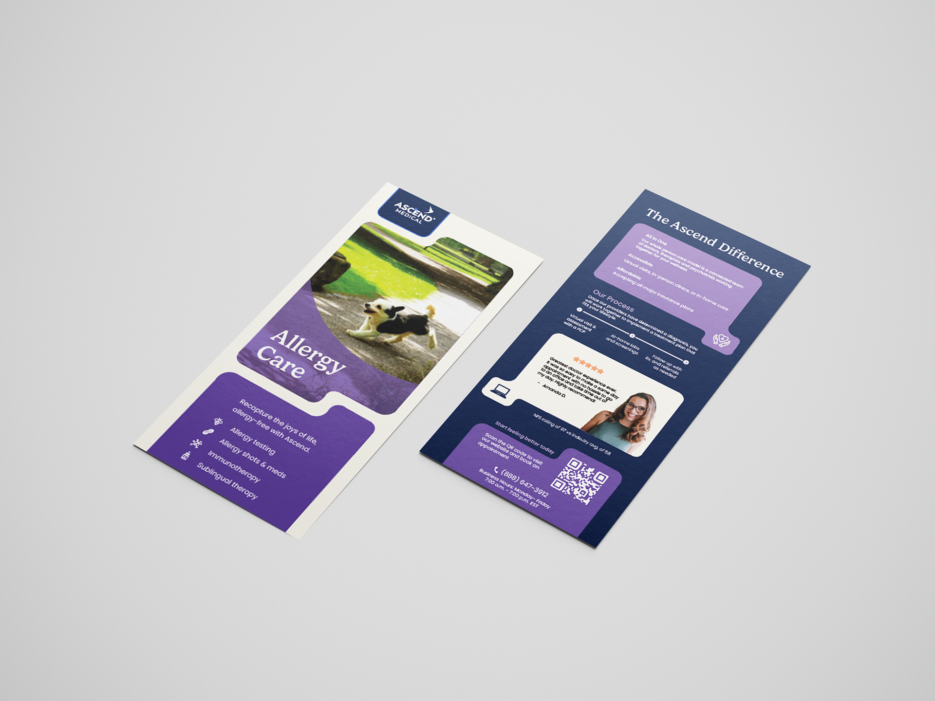 Service flyer brochure for Allergy care. 4.25 x 11