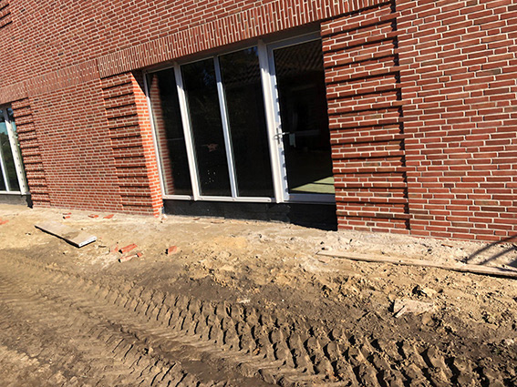 Westfassade während der Bauphase