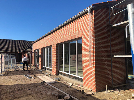 Südfassade während der Bauphase