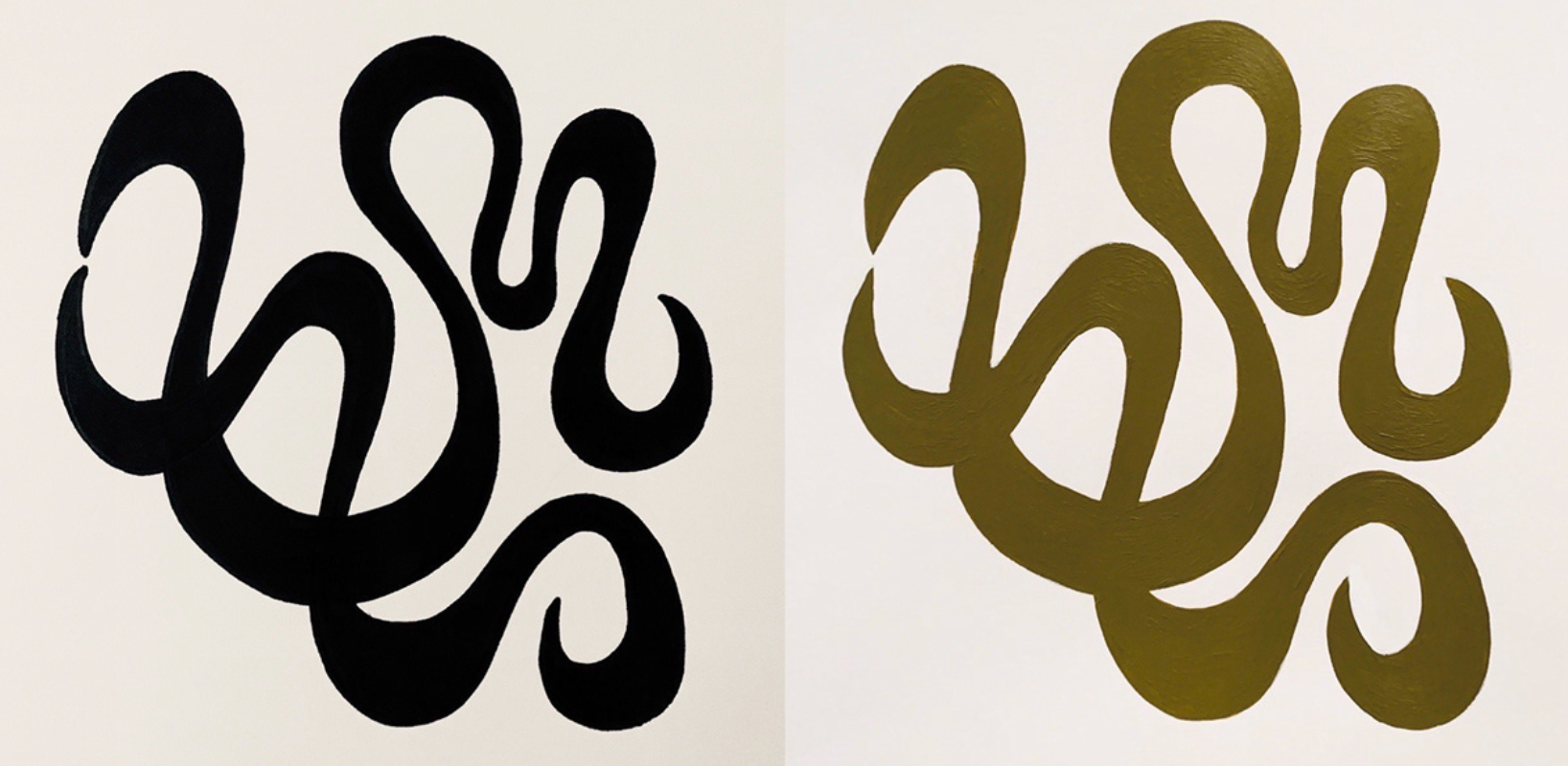 Drawn (left) and painted (right) final symbol