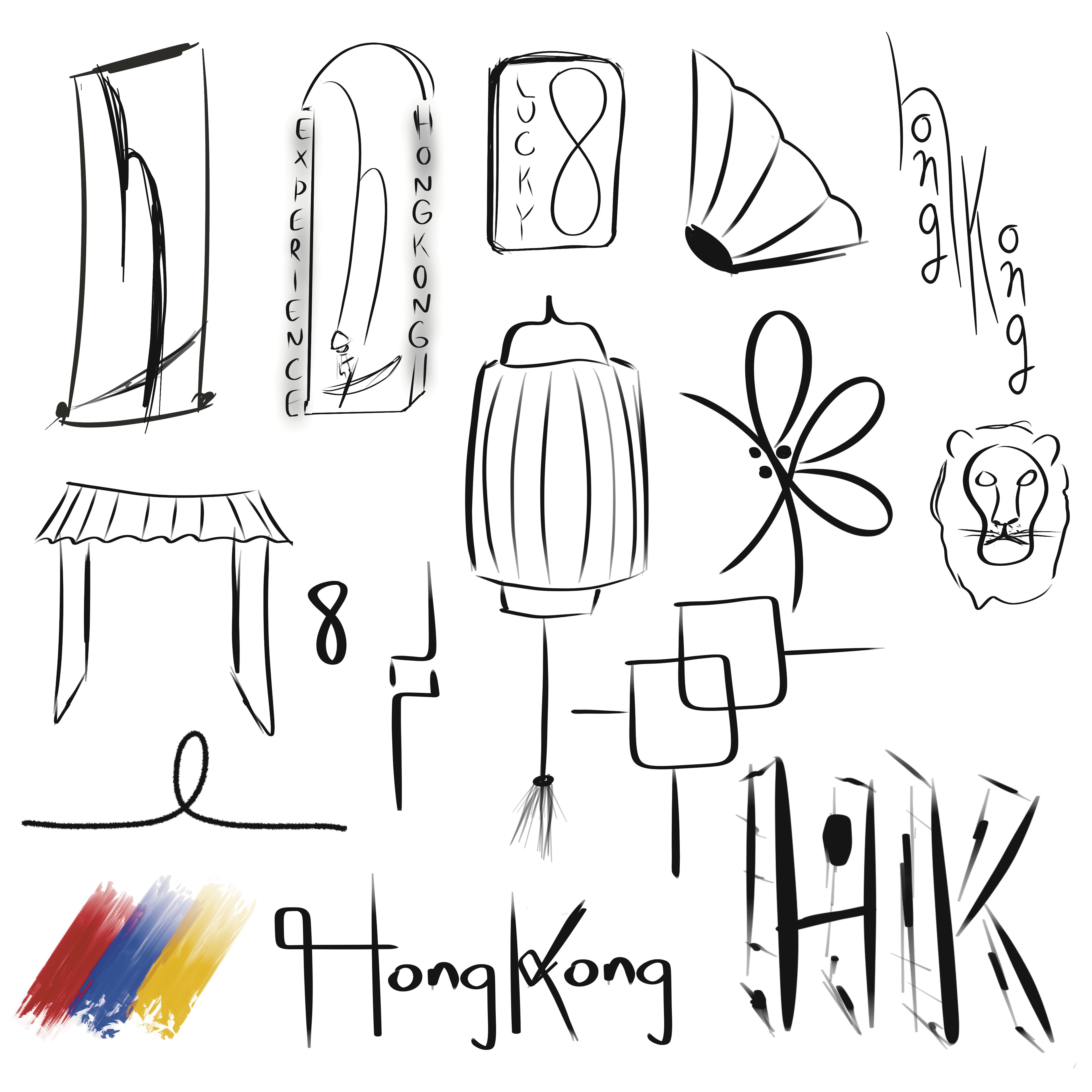 Initial logo sketches