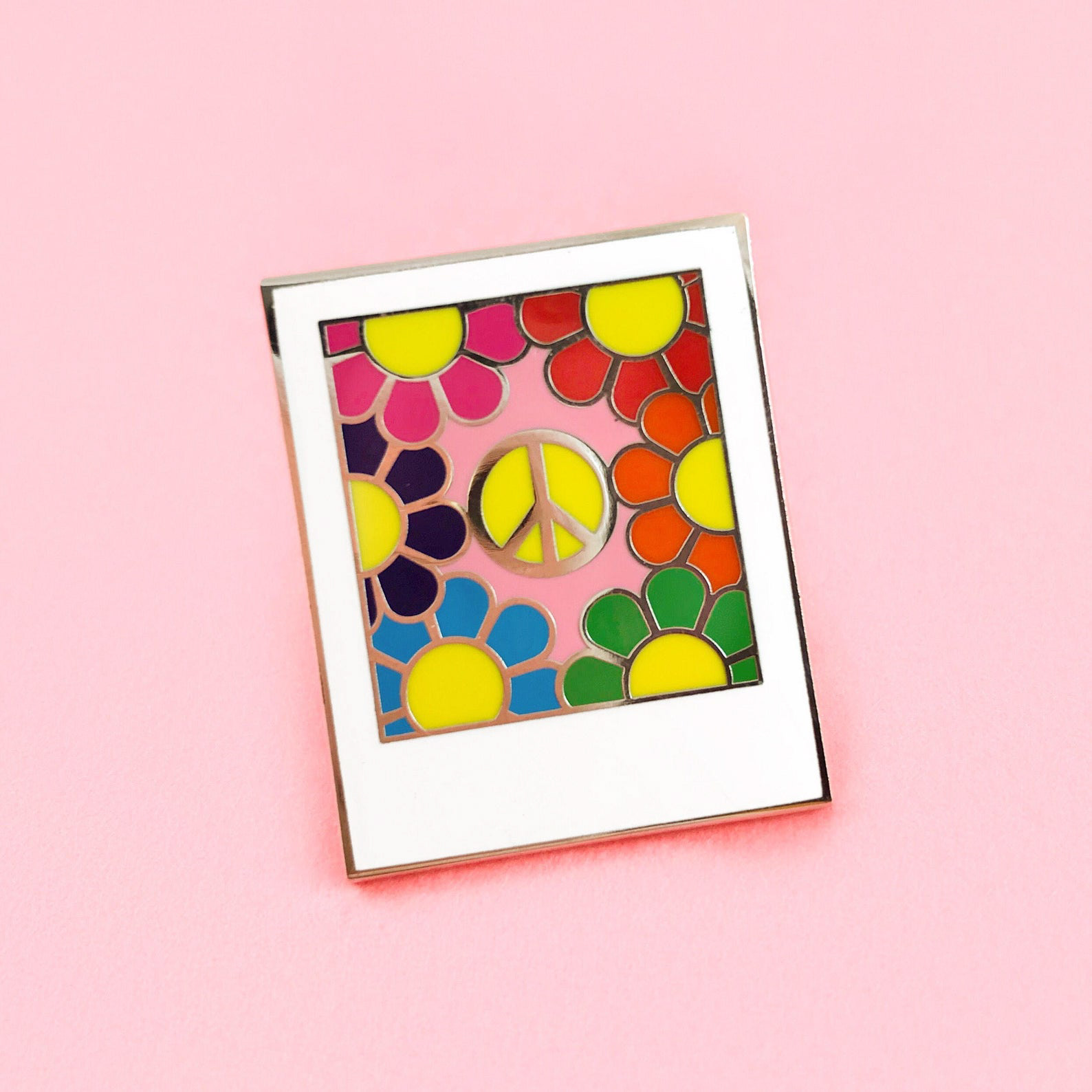 Peace & Flowers Enamel Pin