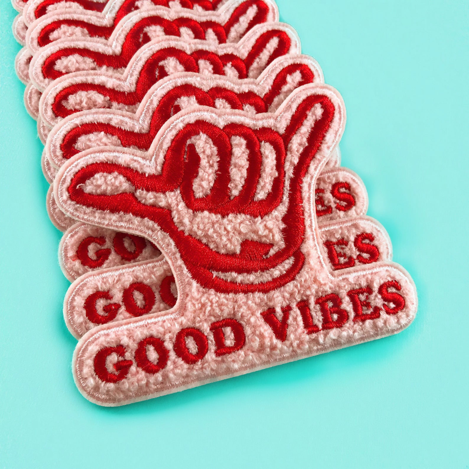 Good Vibes Chenille Iron On Patch