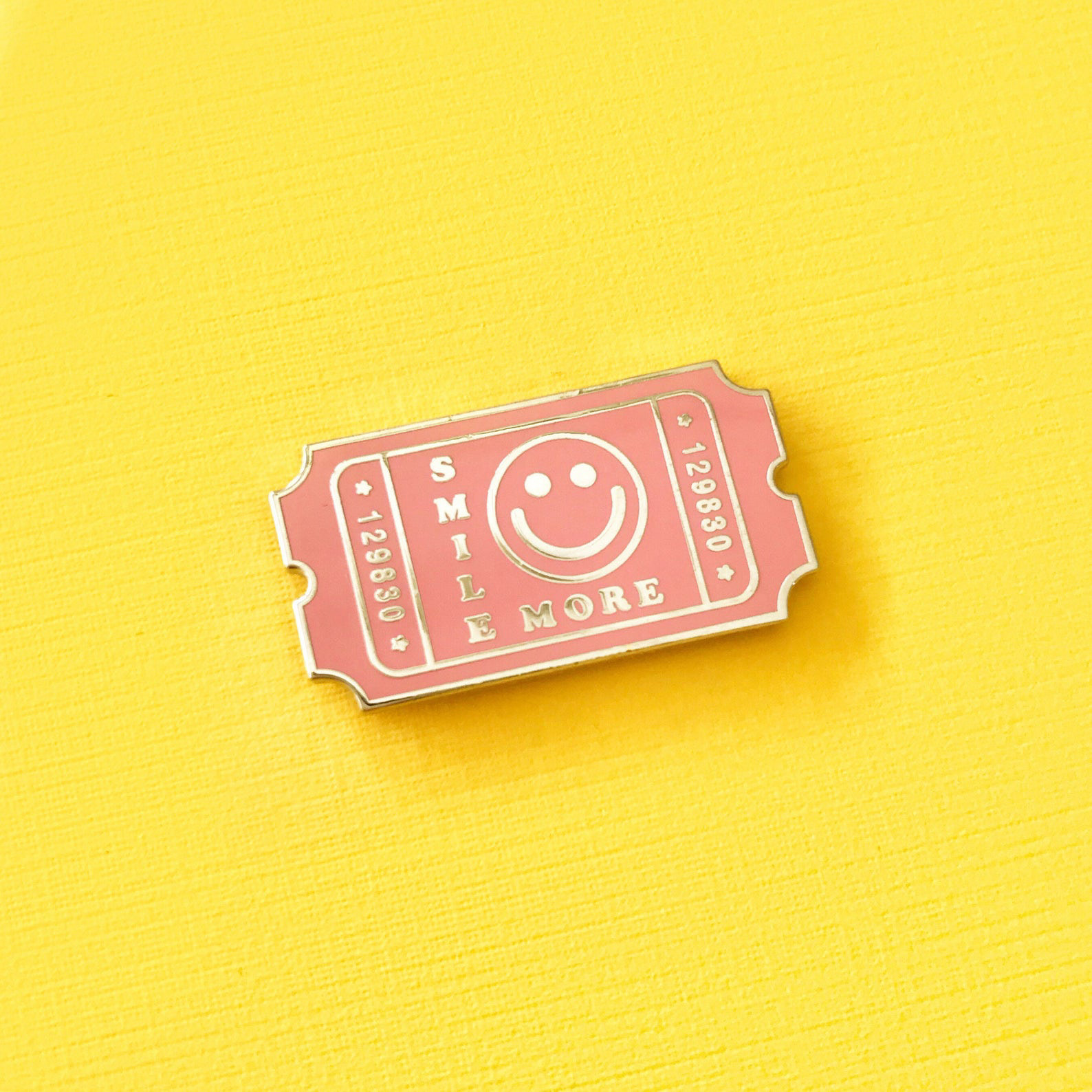 Pink Smile More Admit Ticket Enamel Pin