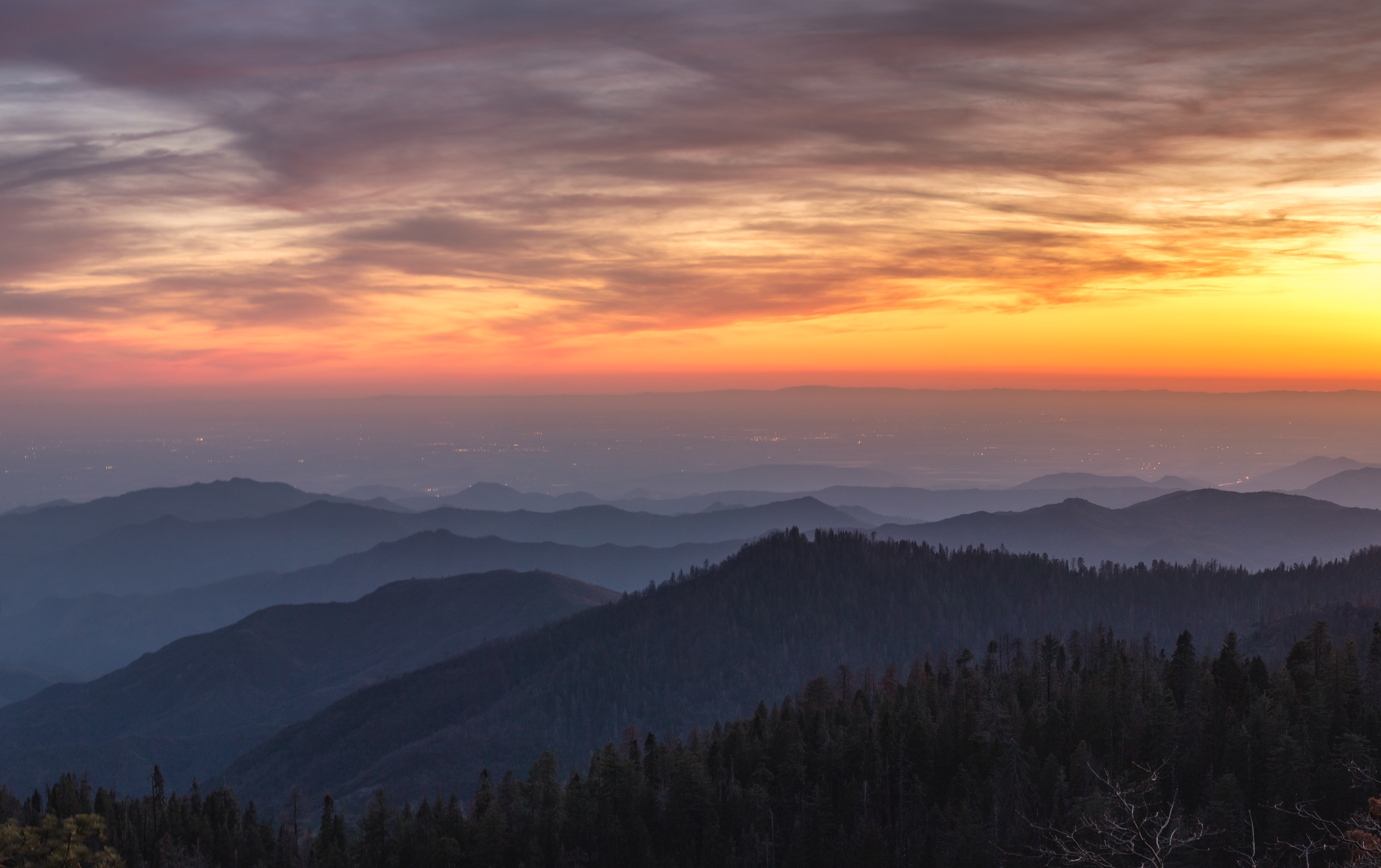 Sunset Over Sequoia National Parks