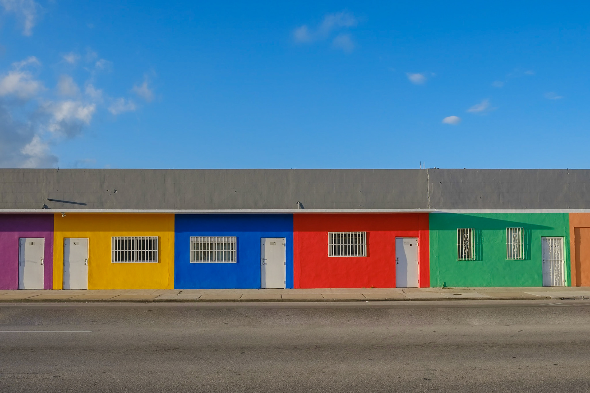 Colorful businesses on NW 79th ST, Miami