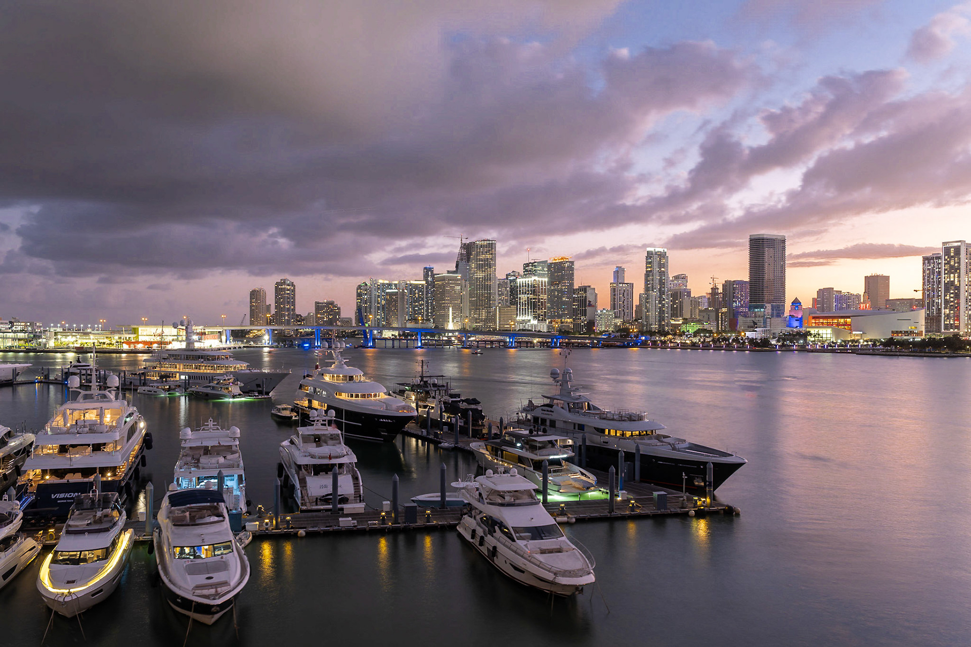 Downtown Miami after sunset