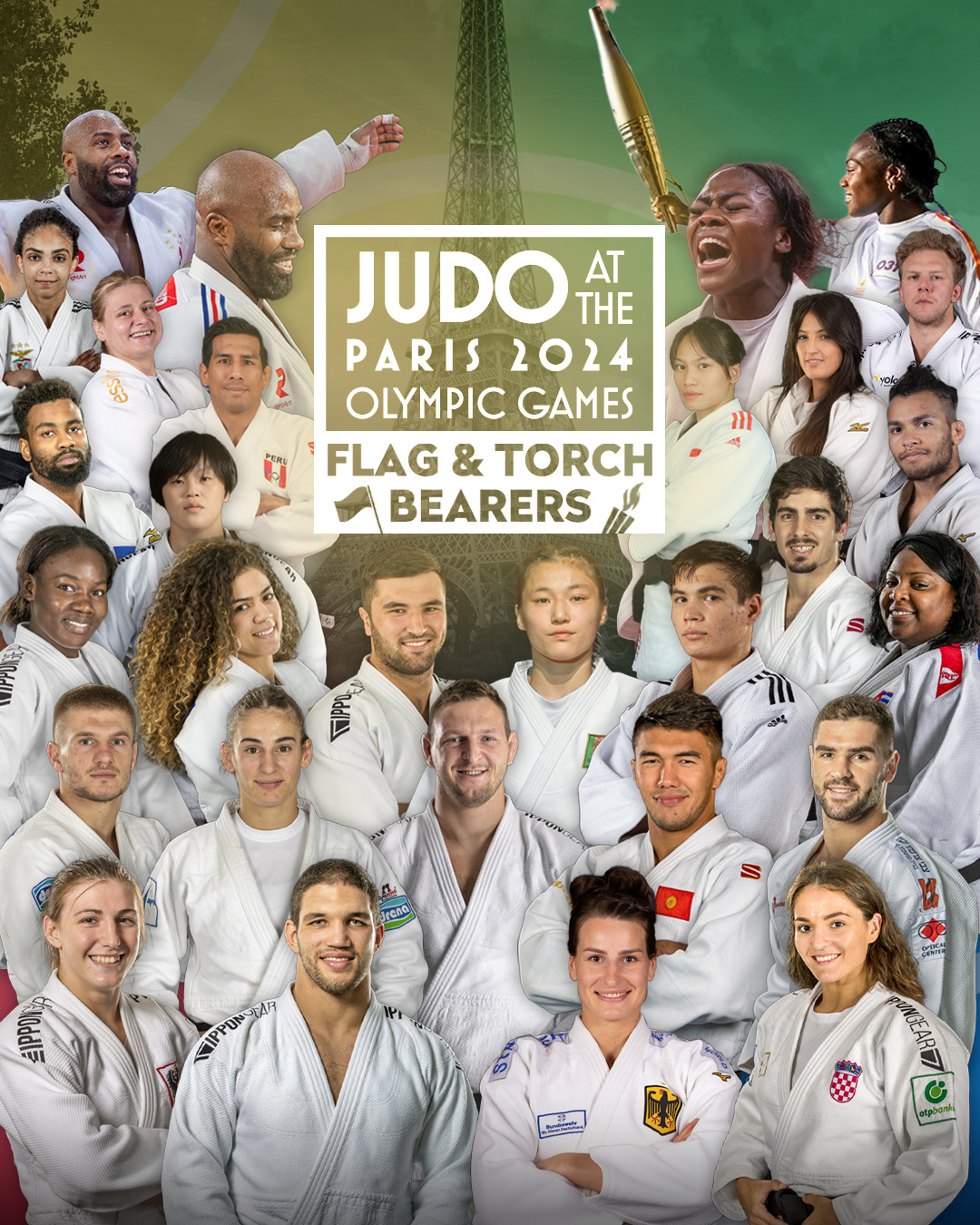Judoka Flag & Torch Bearers | Paris 2024 Olympic Games