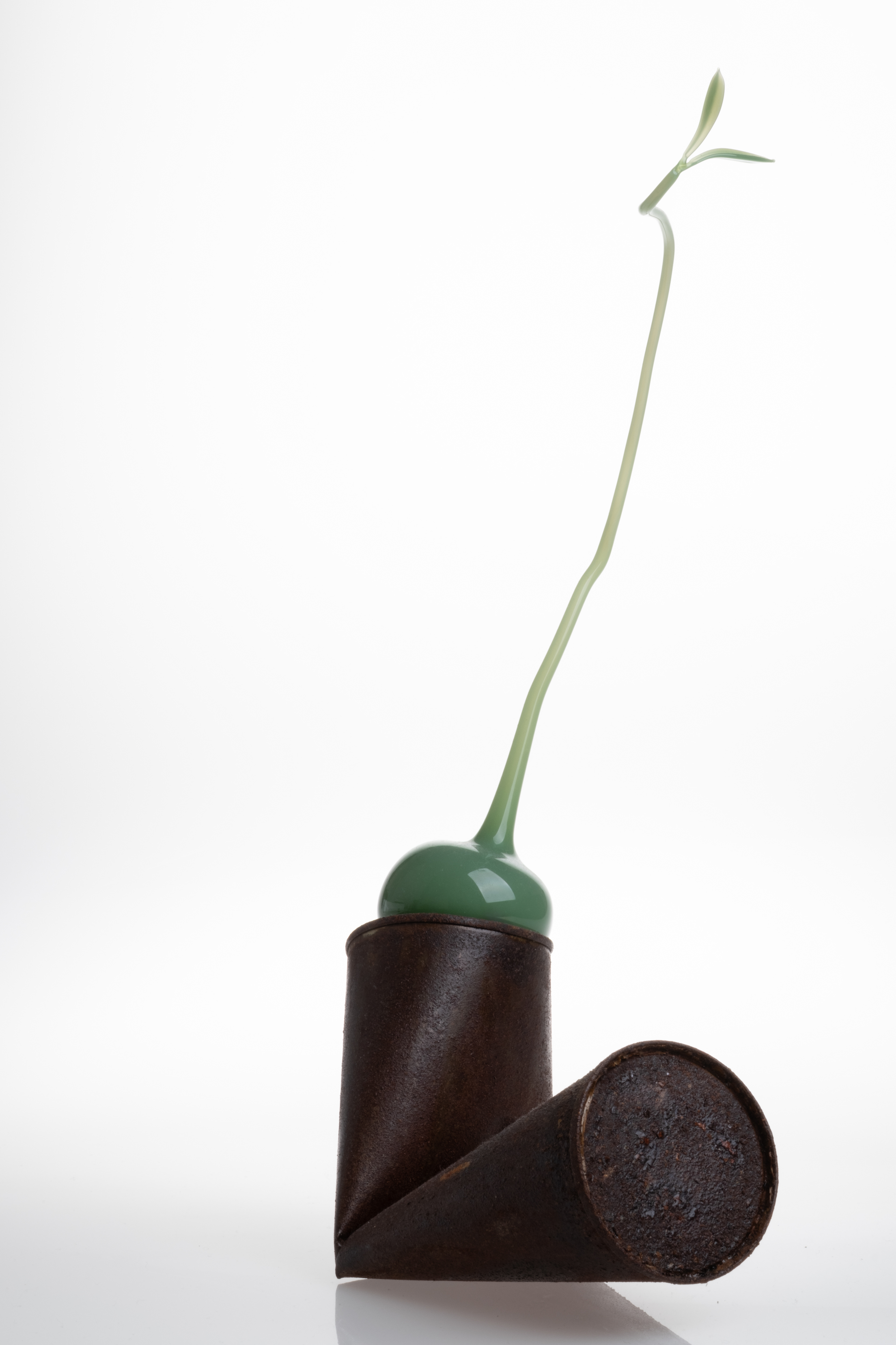 Trachea Glassblowing Glass, metal tin 18x6x31cm 2024