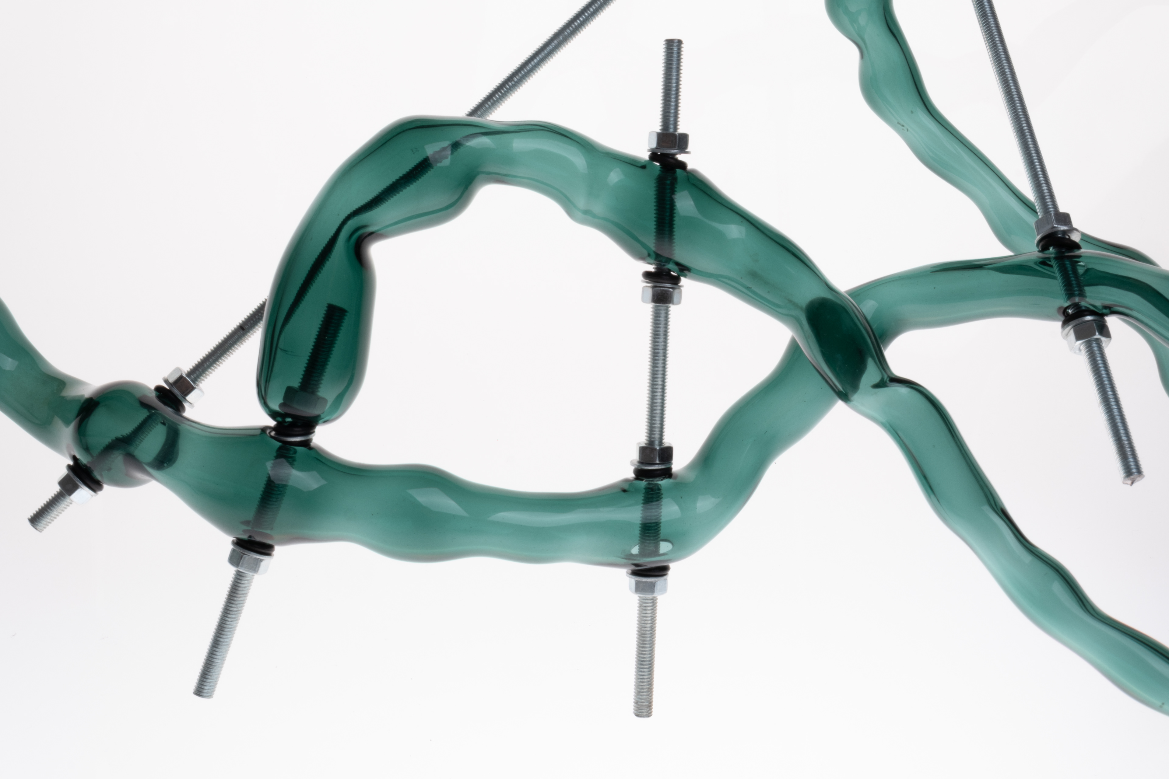 Yeraltı Eskizleri Flameworking,Glassblowing Glass, metal fasteners 80x60x25cm  2025