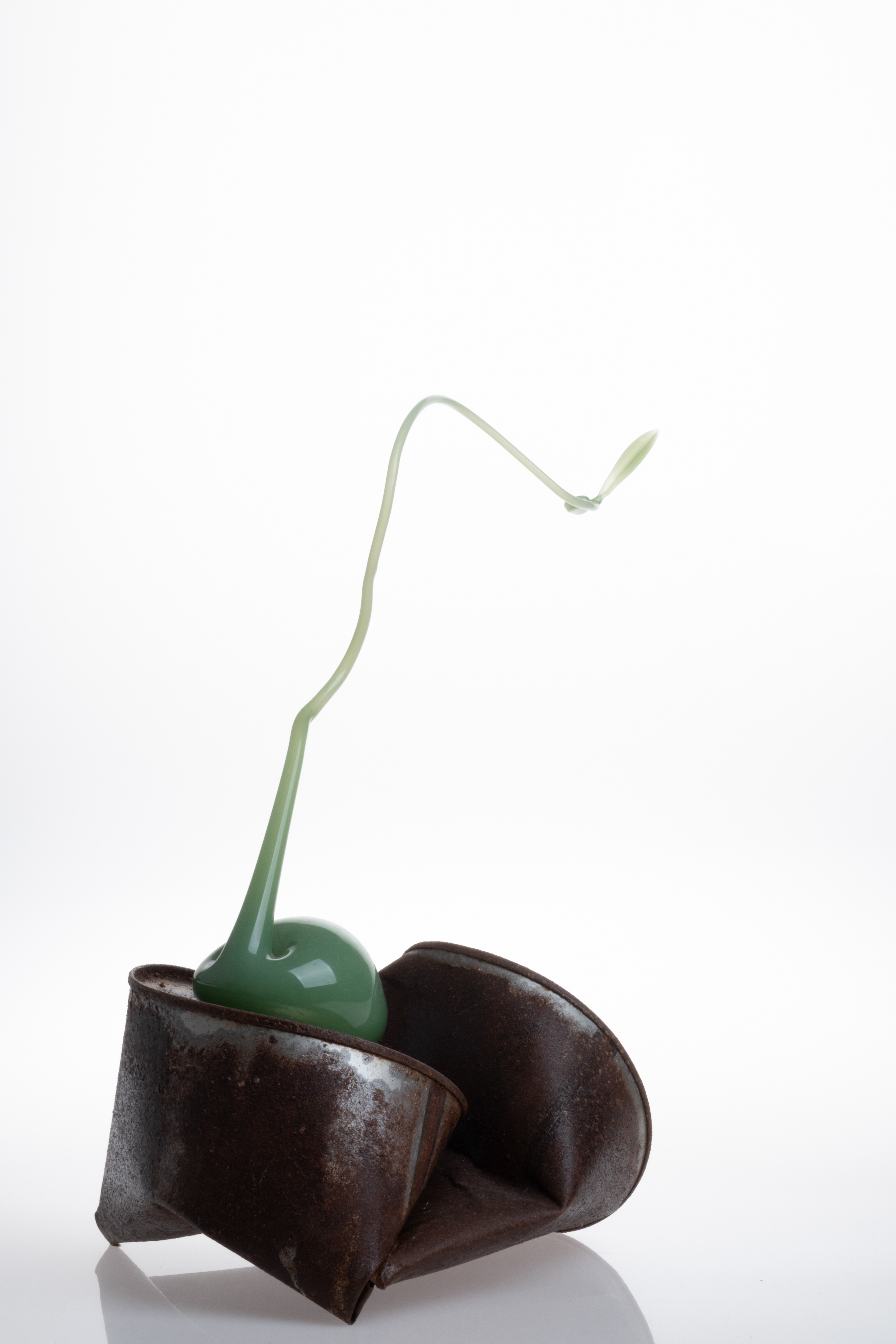Trachea Glassblowing Glass, metal tin 18x18x30 2024