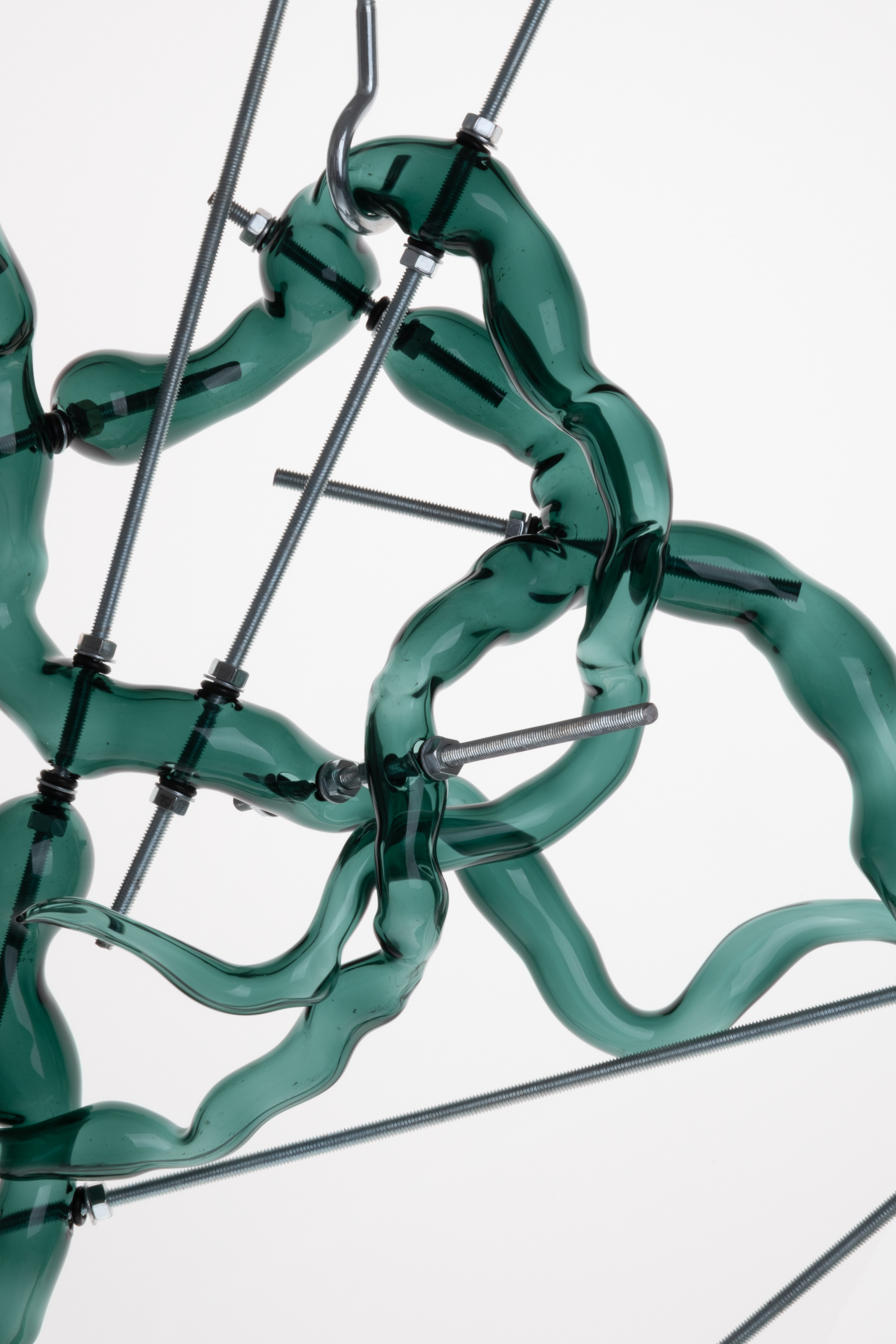 Yeraltı Eskizleri Flameworking,Glassblowing Glass, metal fasteners 80x60x25cm  2025