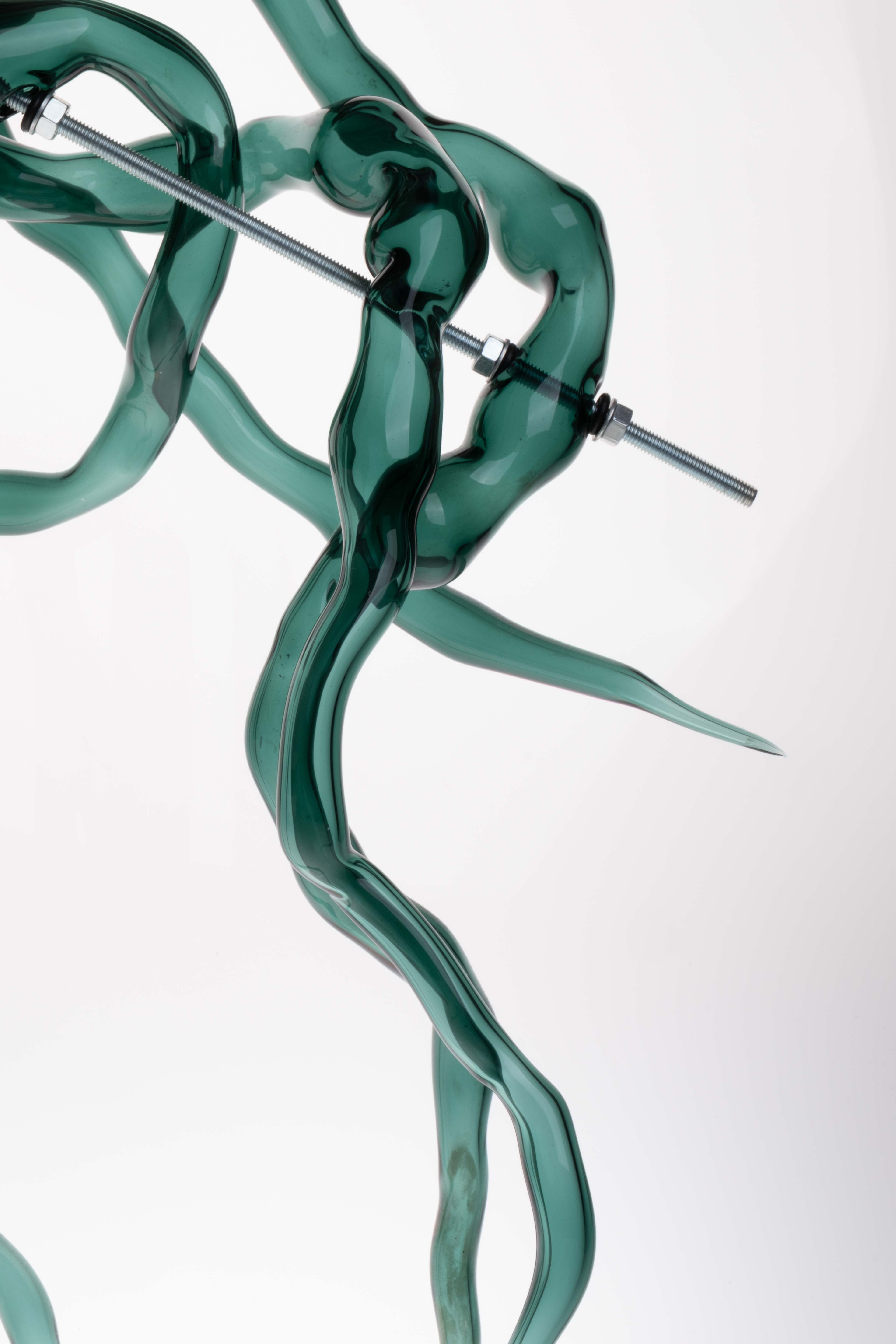 Yeraltı Eskizleri Flameworking,Glassblowing Glass, metal fasteners 80x60x25cm  2025