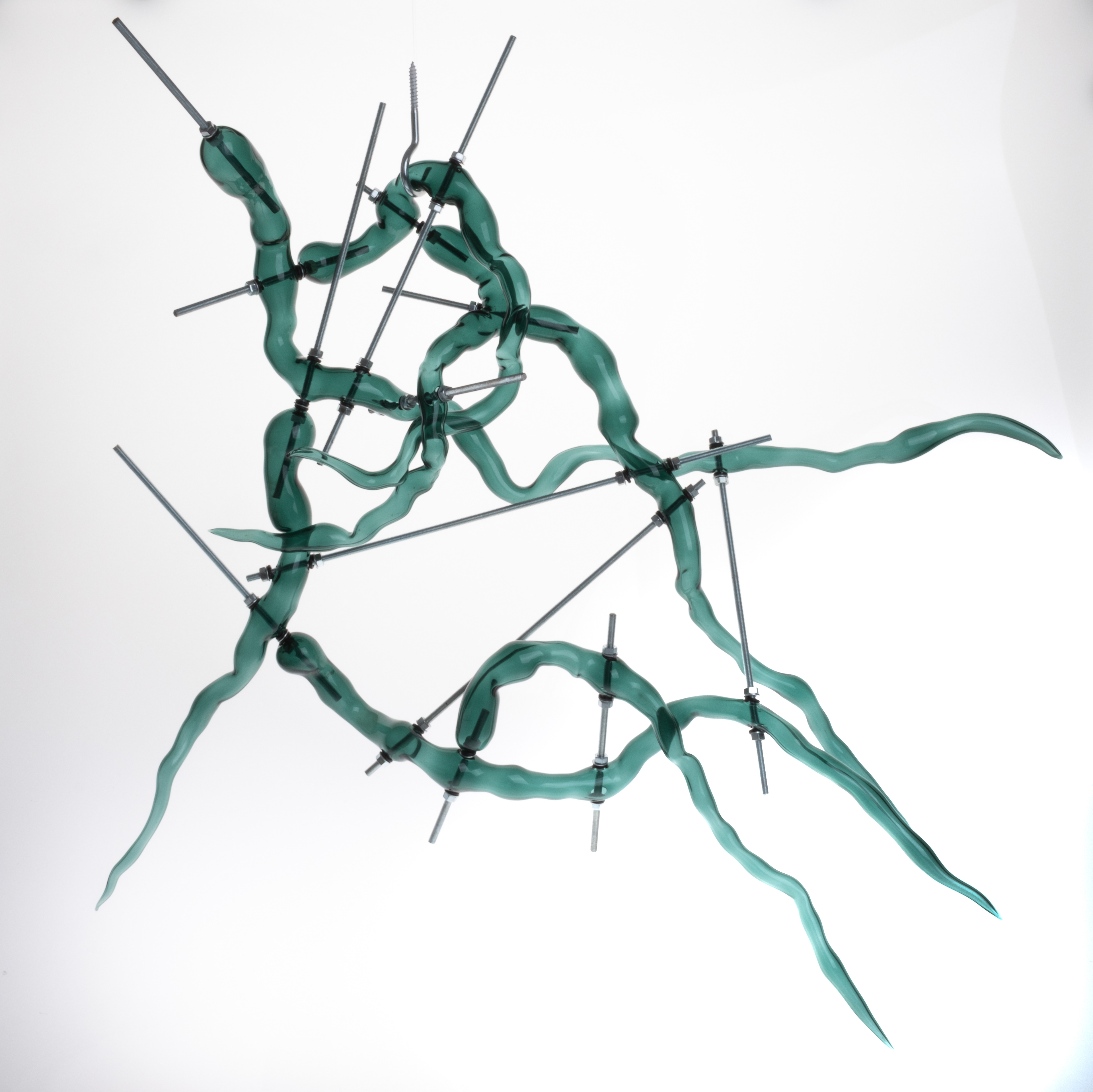 Yeraltı Eskizleri Flameworking,Glassblowing Glass, metal fasteners 80x60x25cm  2025