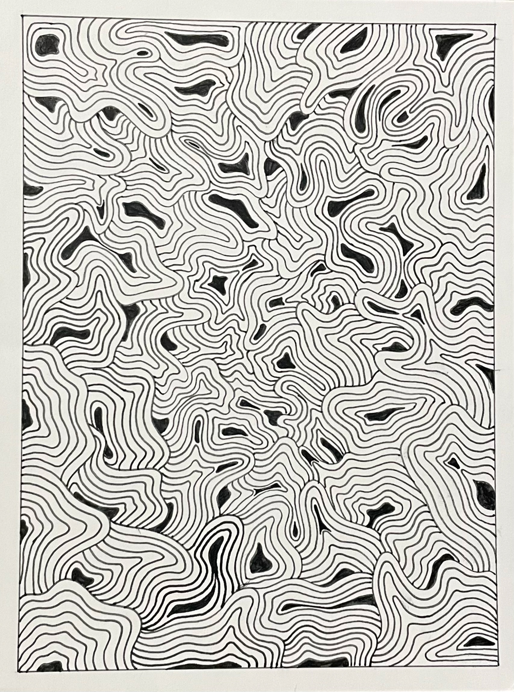 optical illusion created using sharpie marker and small paper 