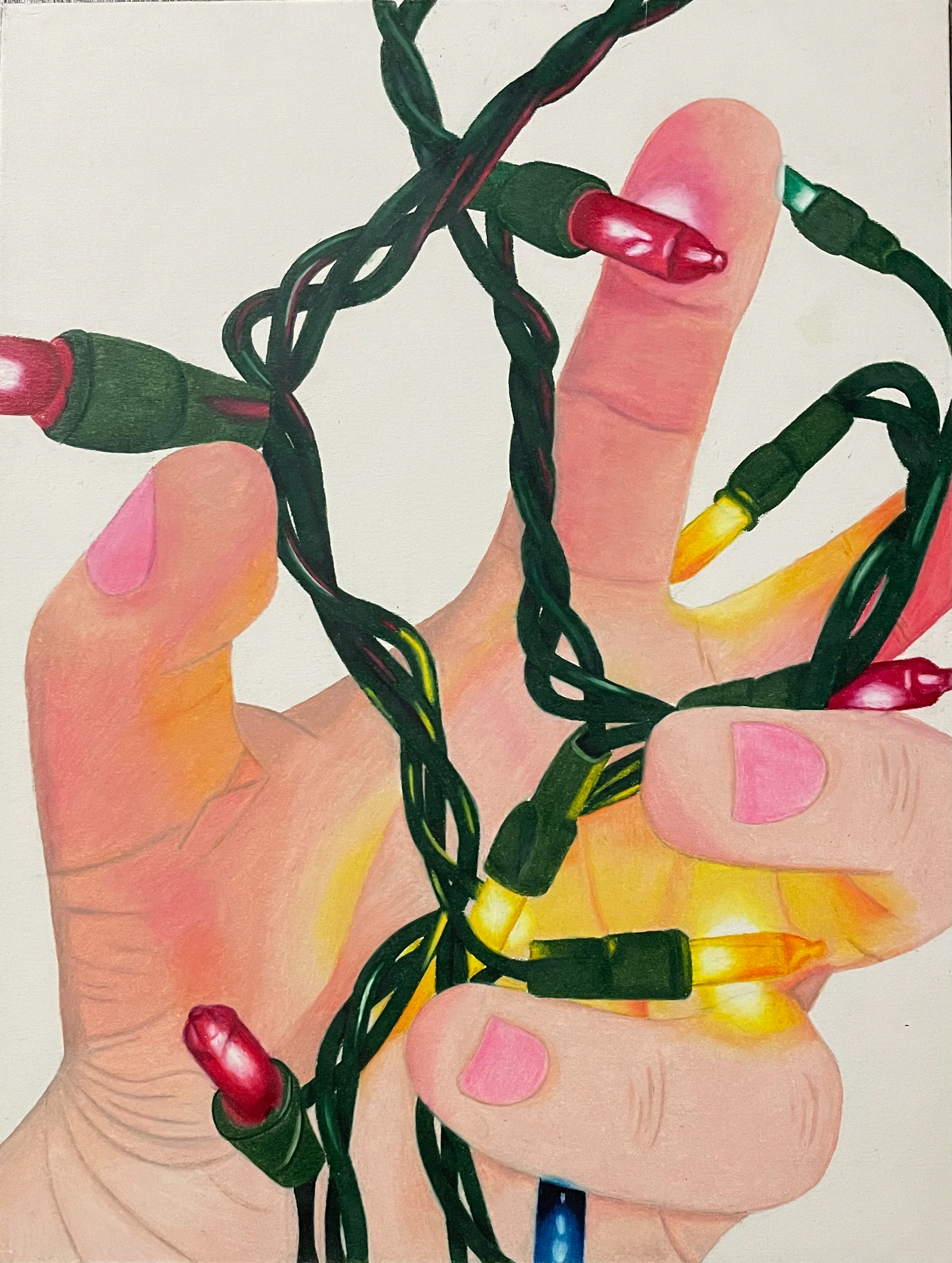 Hand created using colored pencil on a mixed media art board. 