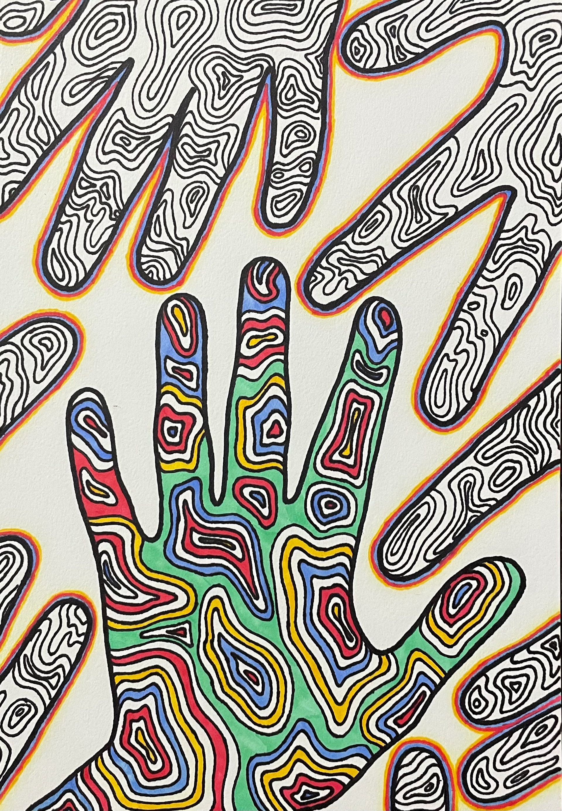 hands created using sharpie markers