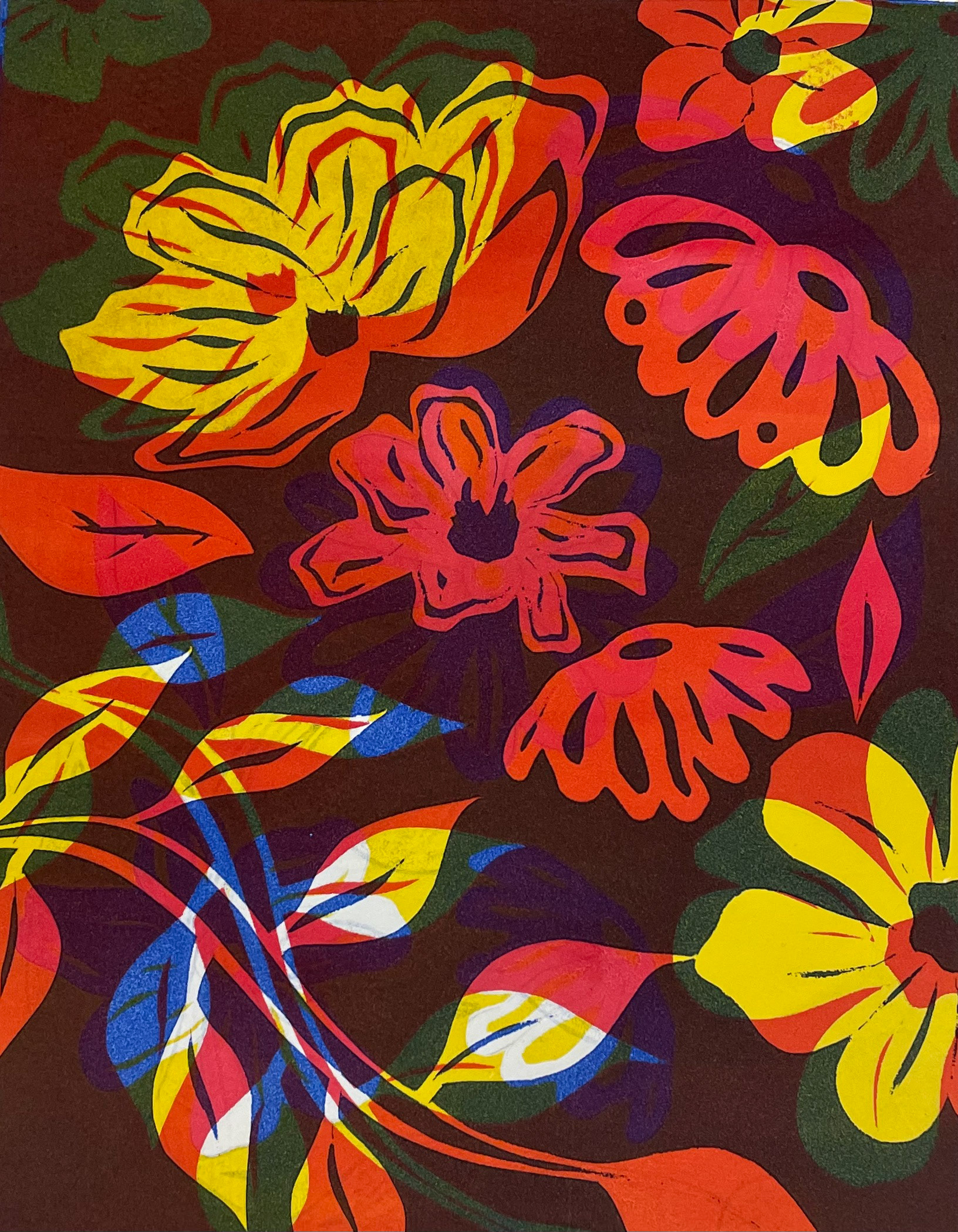 art print created through screen printing process