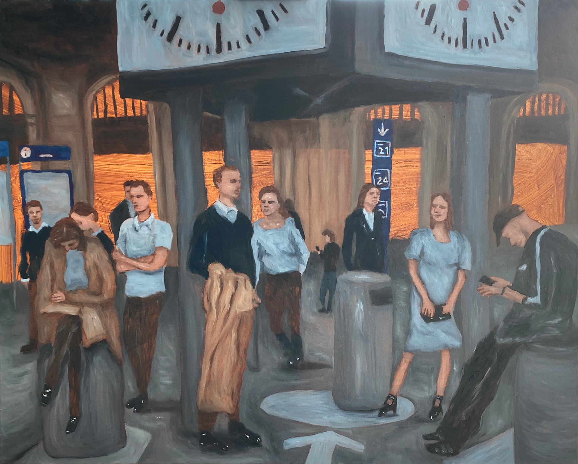 Wartende Leute am Zürcher Hauptbahnhof, 2024