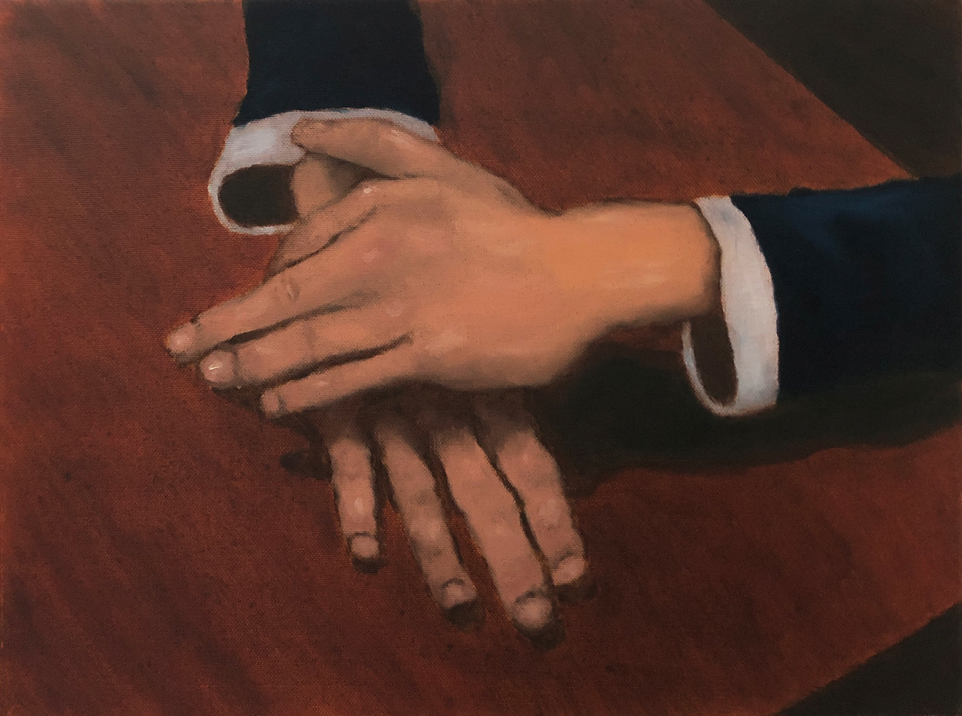 Hände auf Tisch, 2021