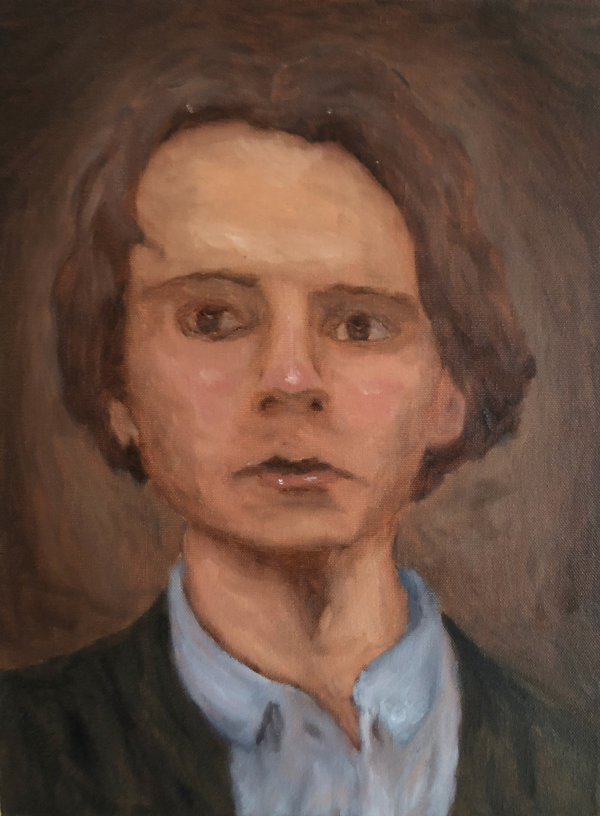 Selbstbildnis mit grüner Strickjacke, 2023