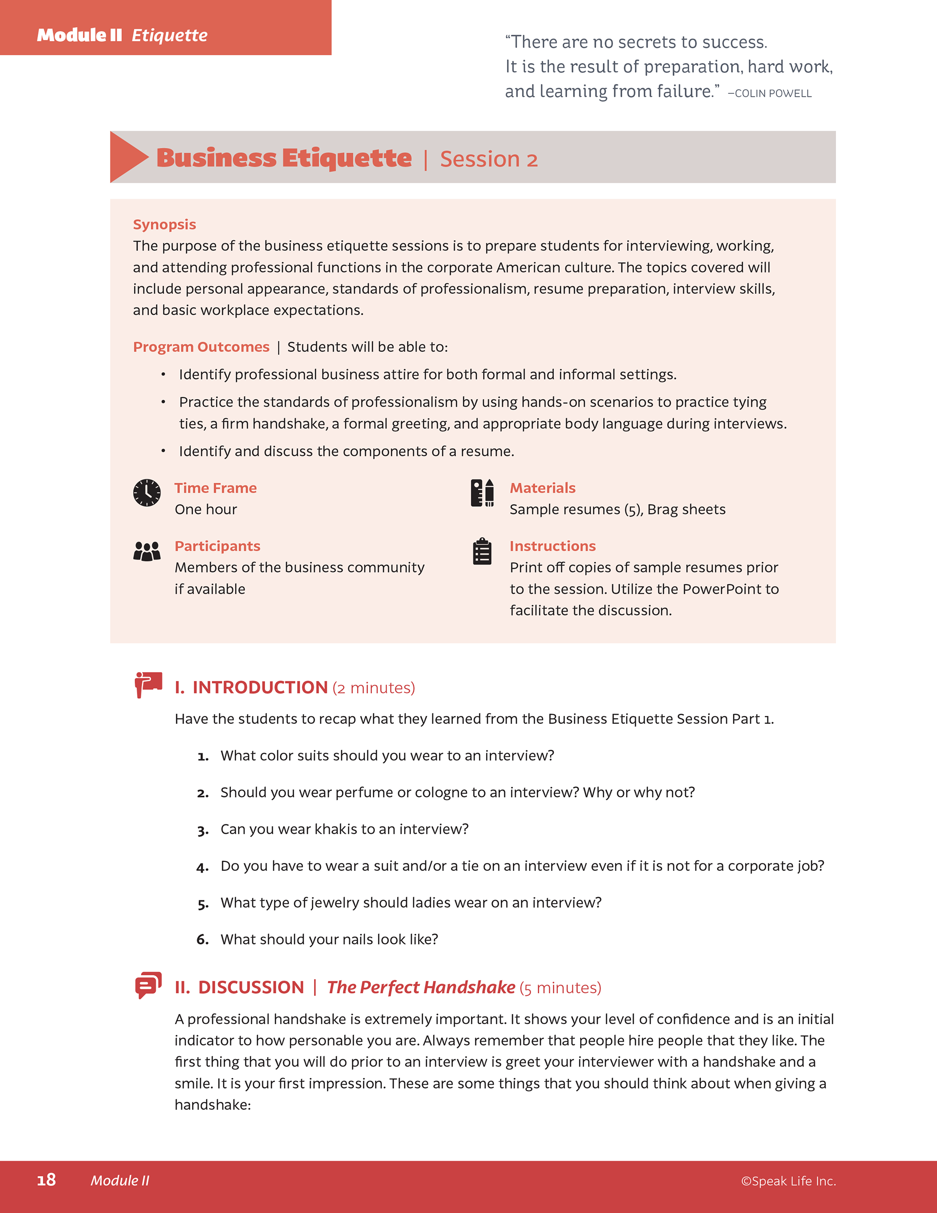 Facilitator's Manual – Lesson Opener