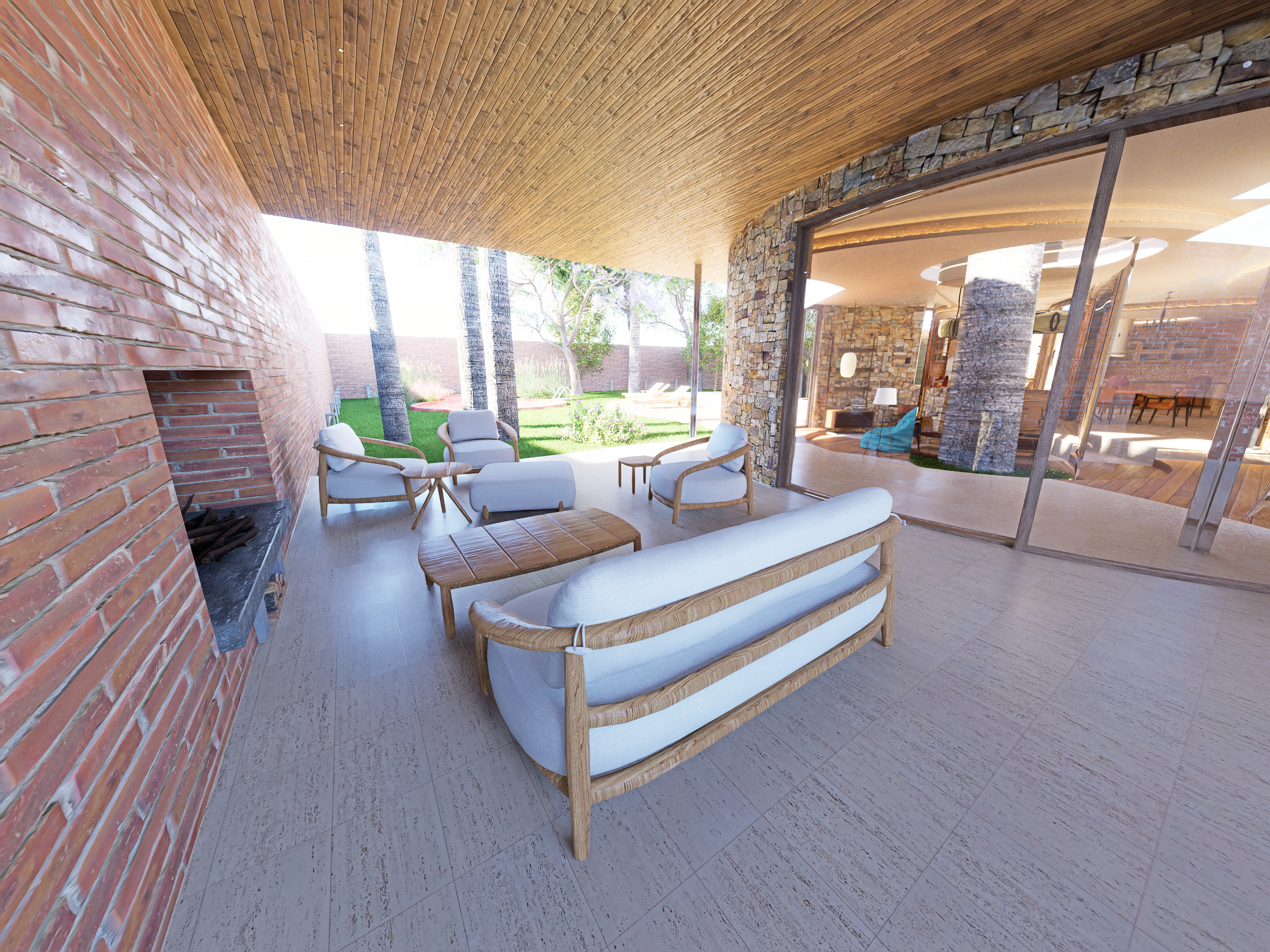 Outside living room (day)