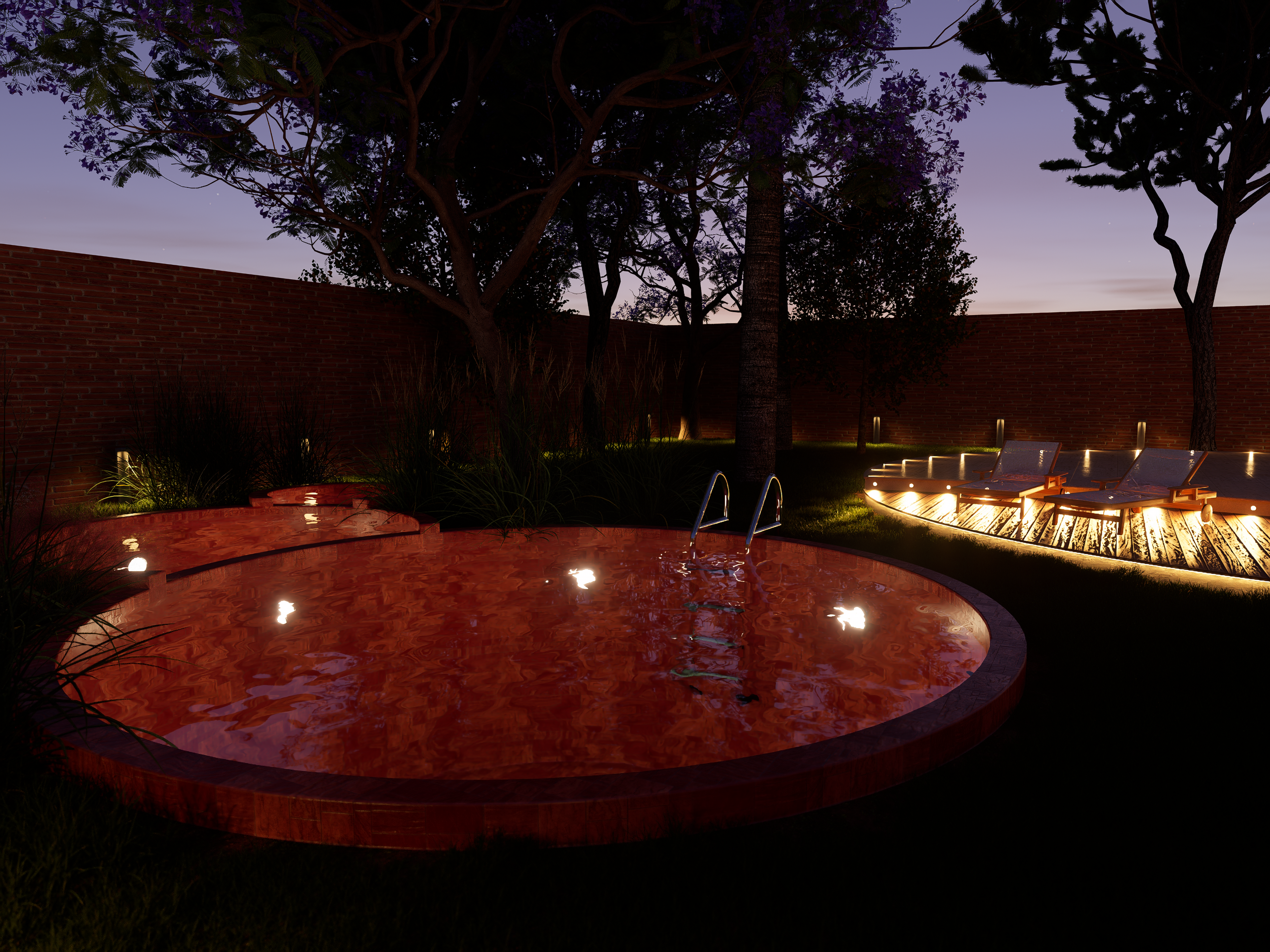 Main courtyard (night)