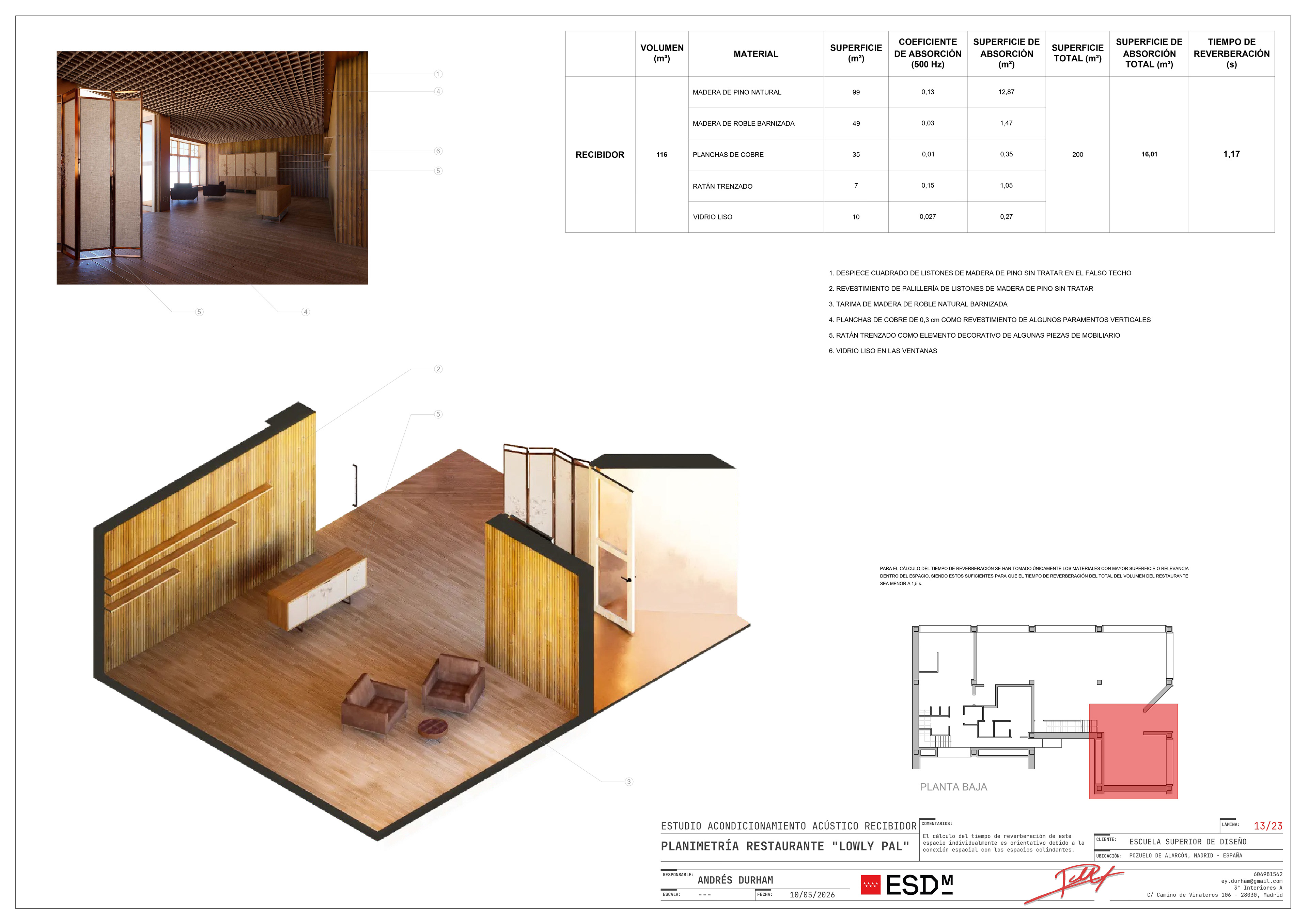 Foyer acoustic conditioning study