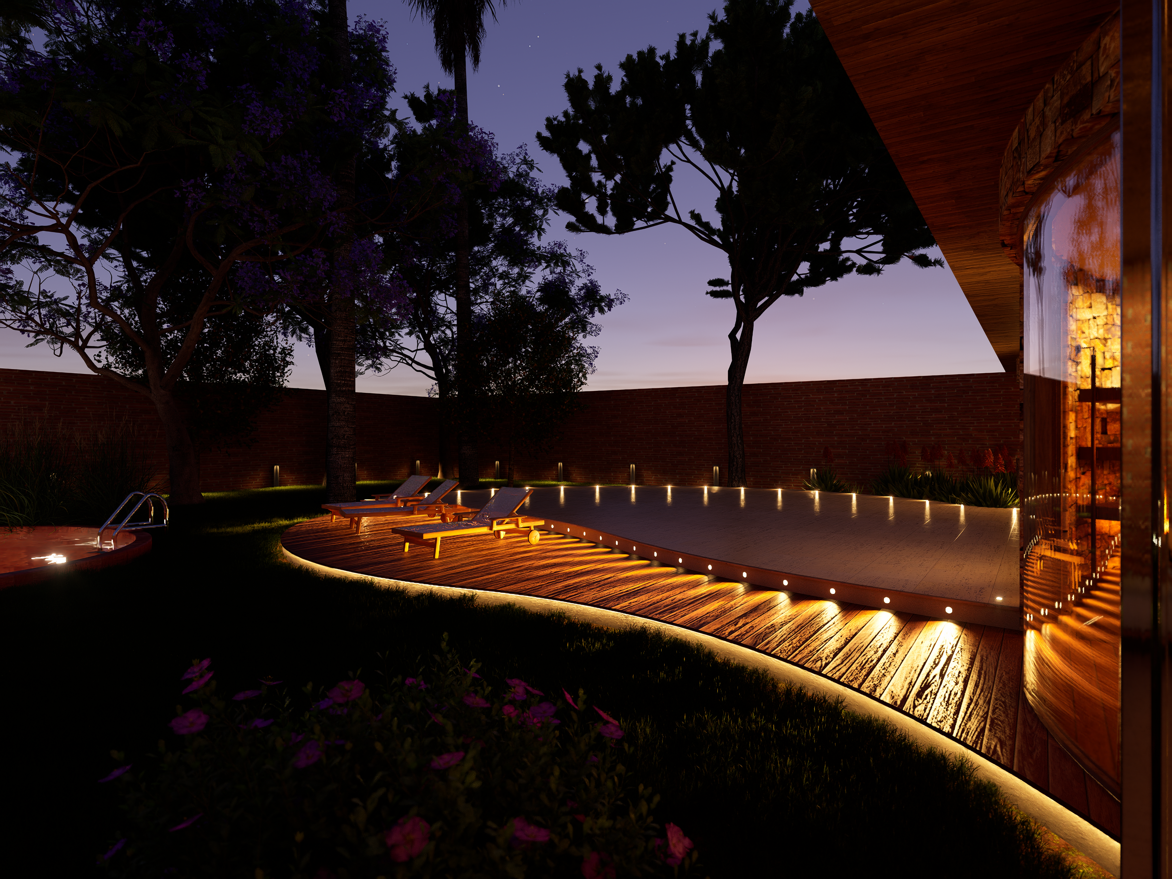 Main courtyard (night)