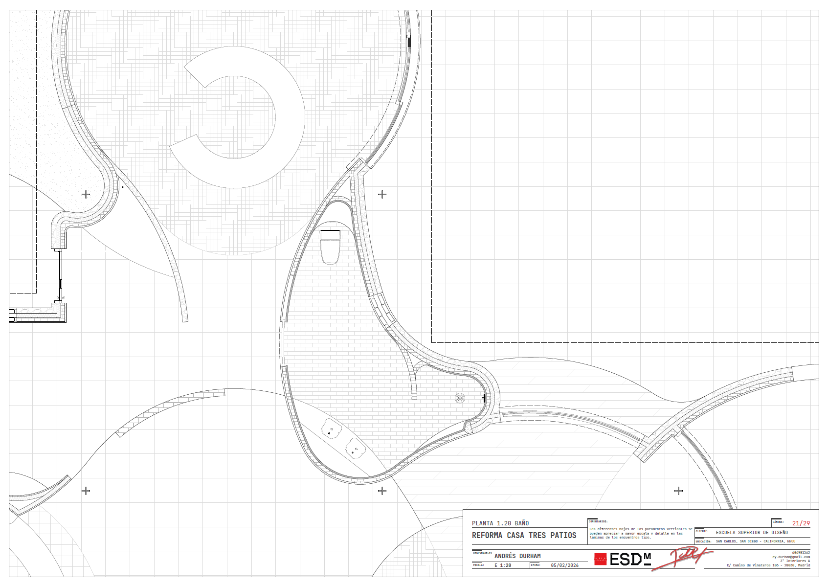 Bathroom layout SCALE 1:20