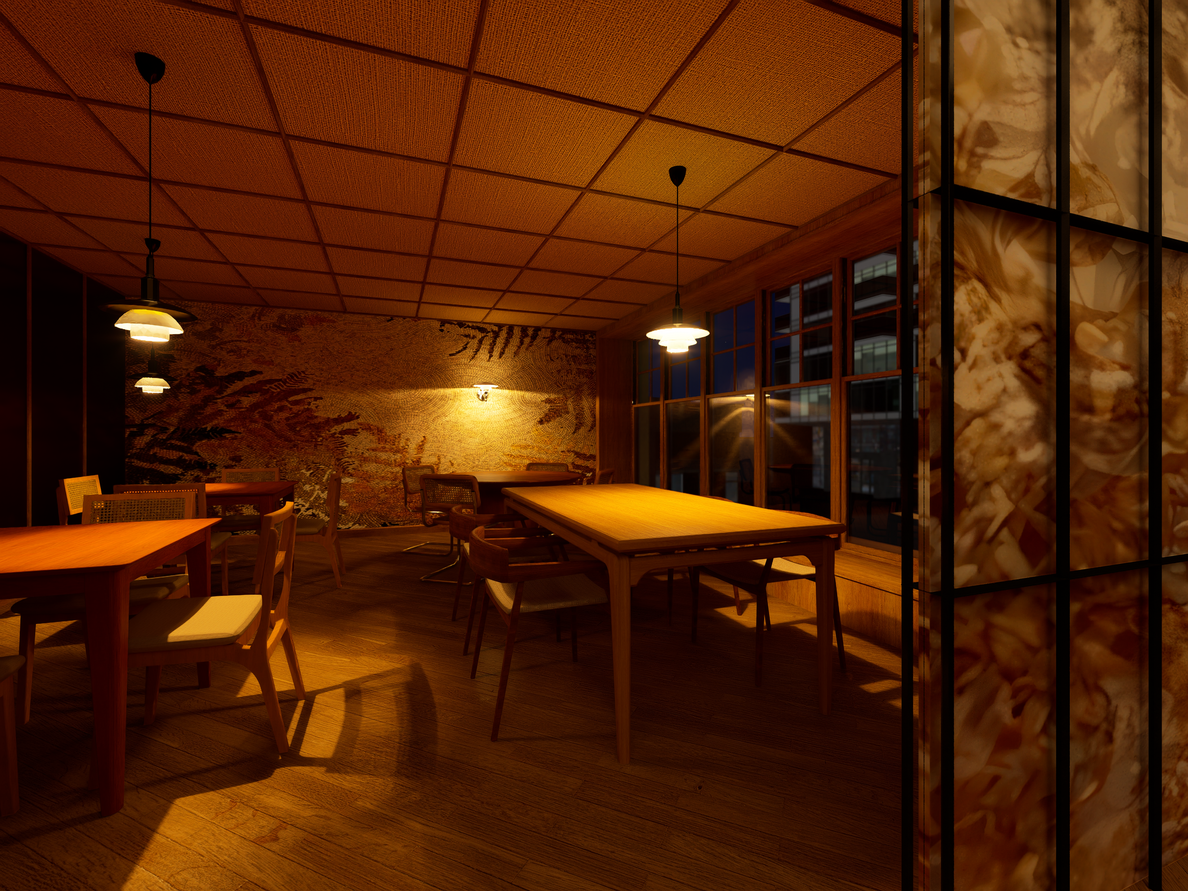 Restaurant dining space