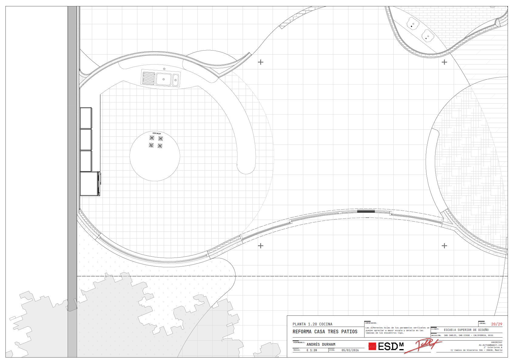Kitchen layout SCALE 1:20