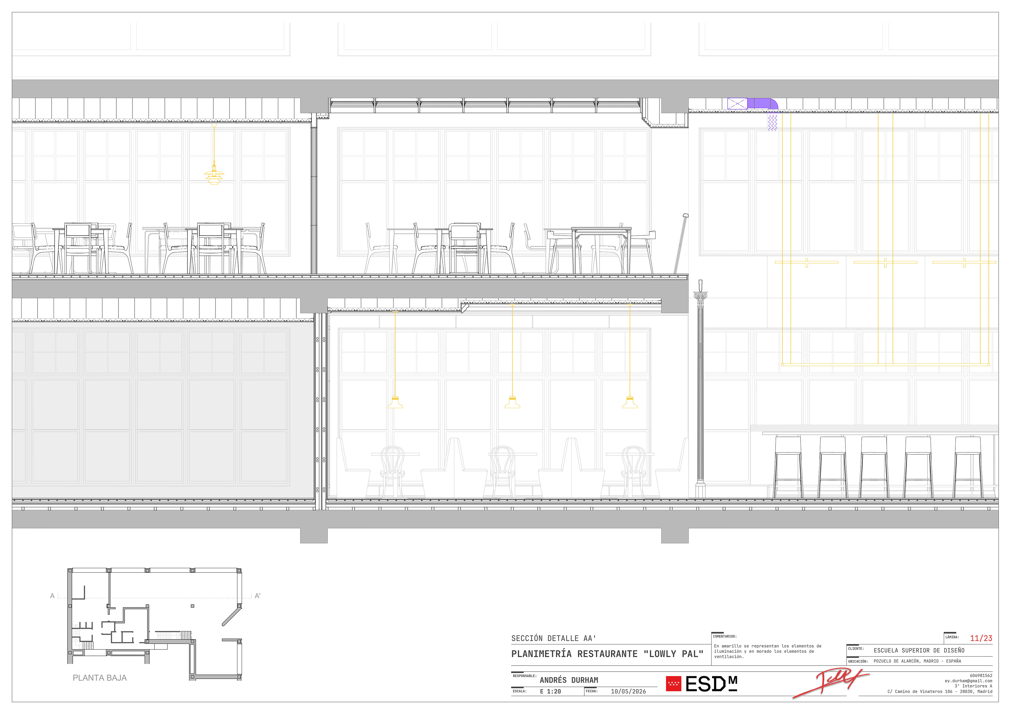 Detailed section AA'