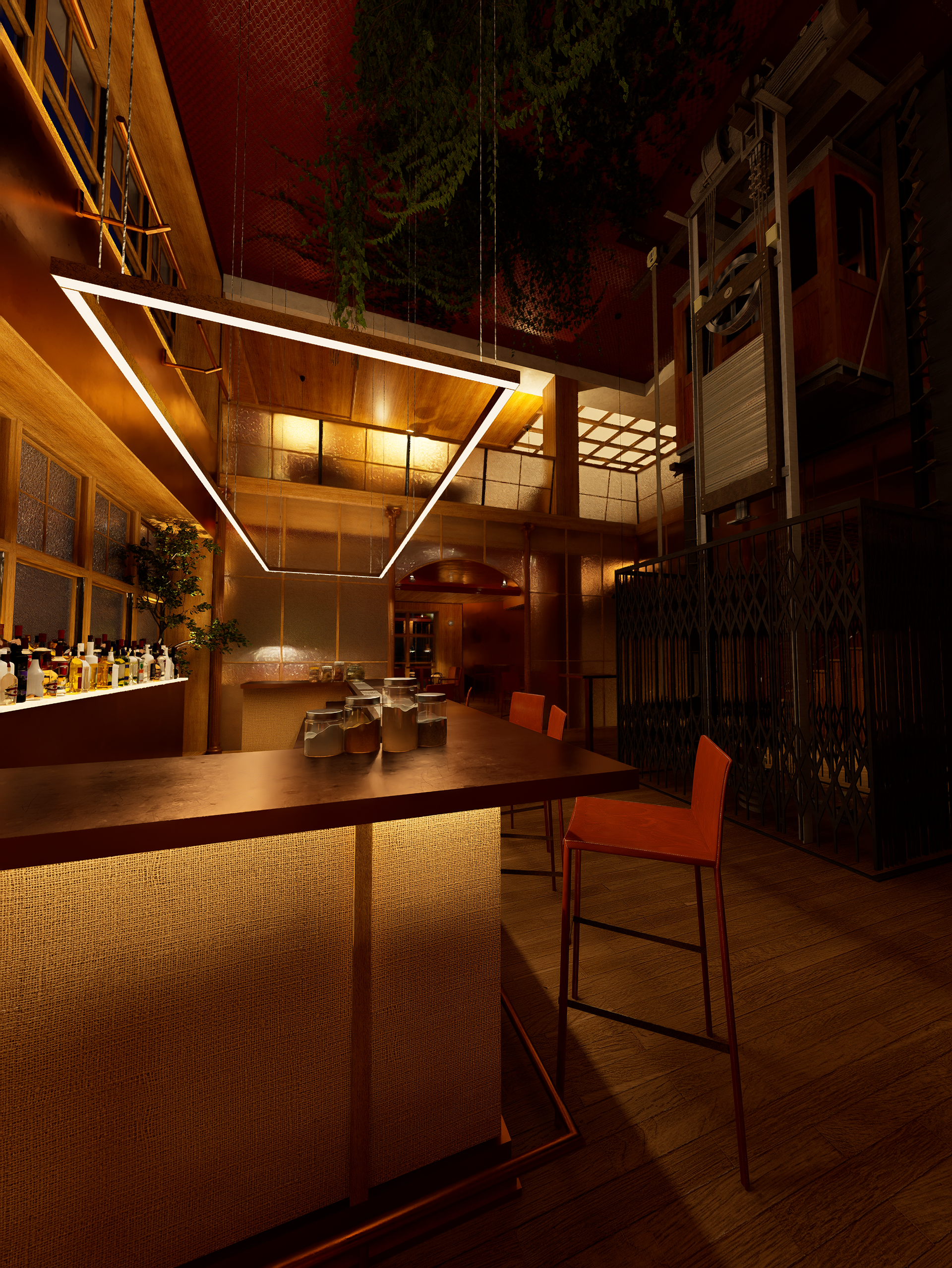 Cocktail bar (night)