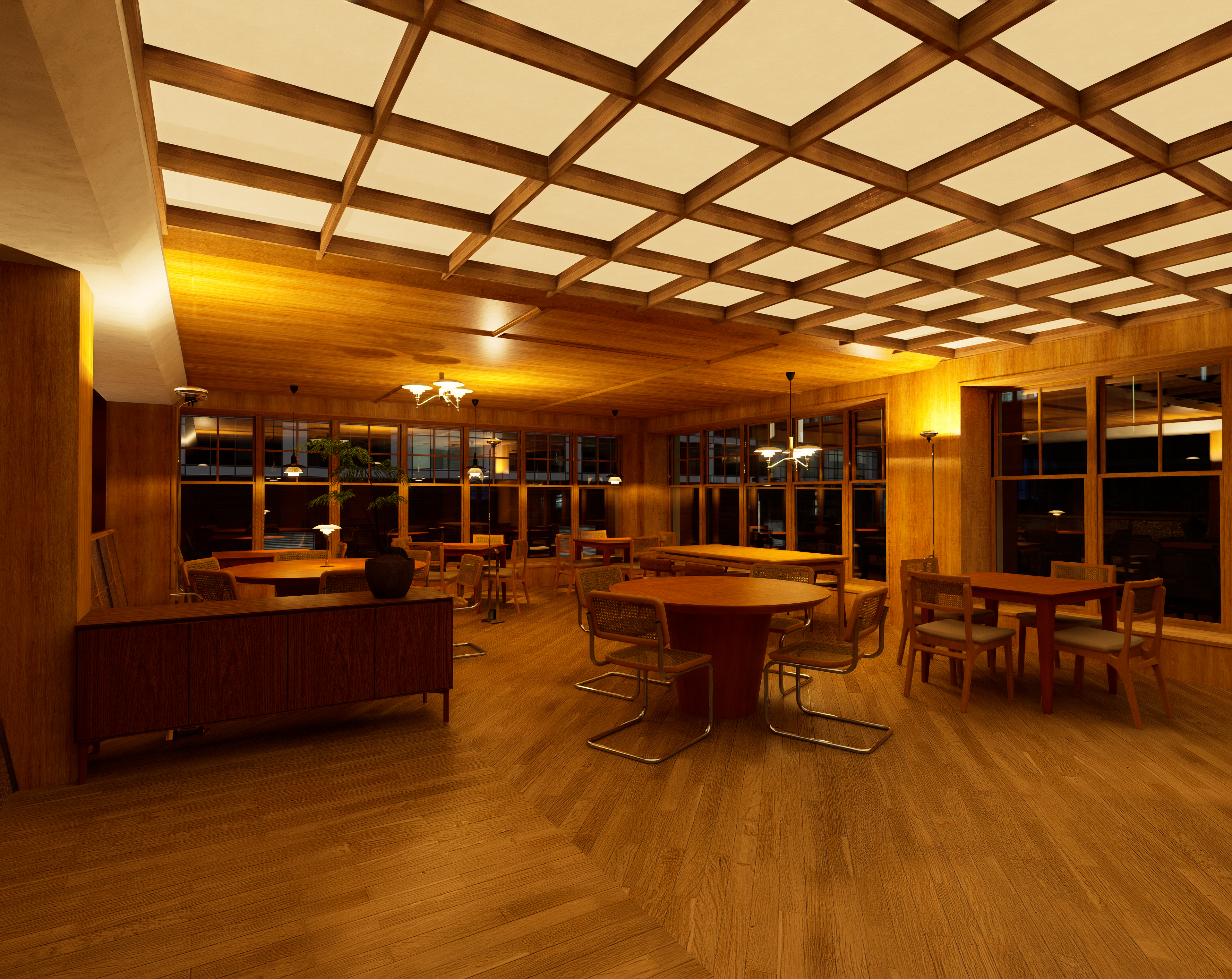 Restaurant dining space 1 (night)