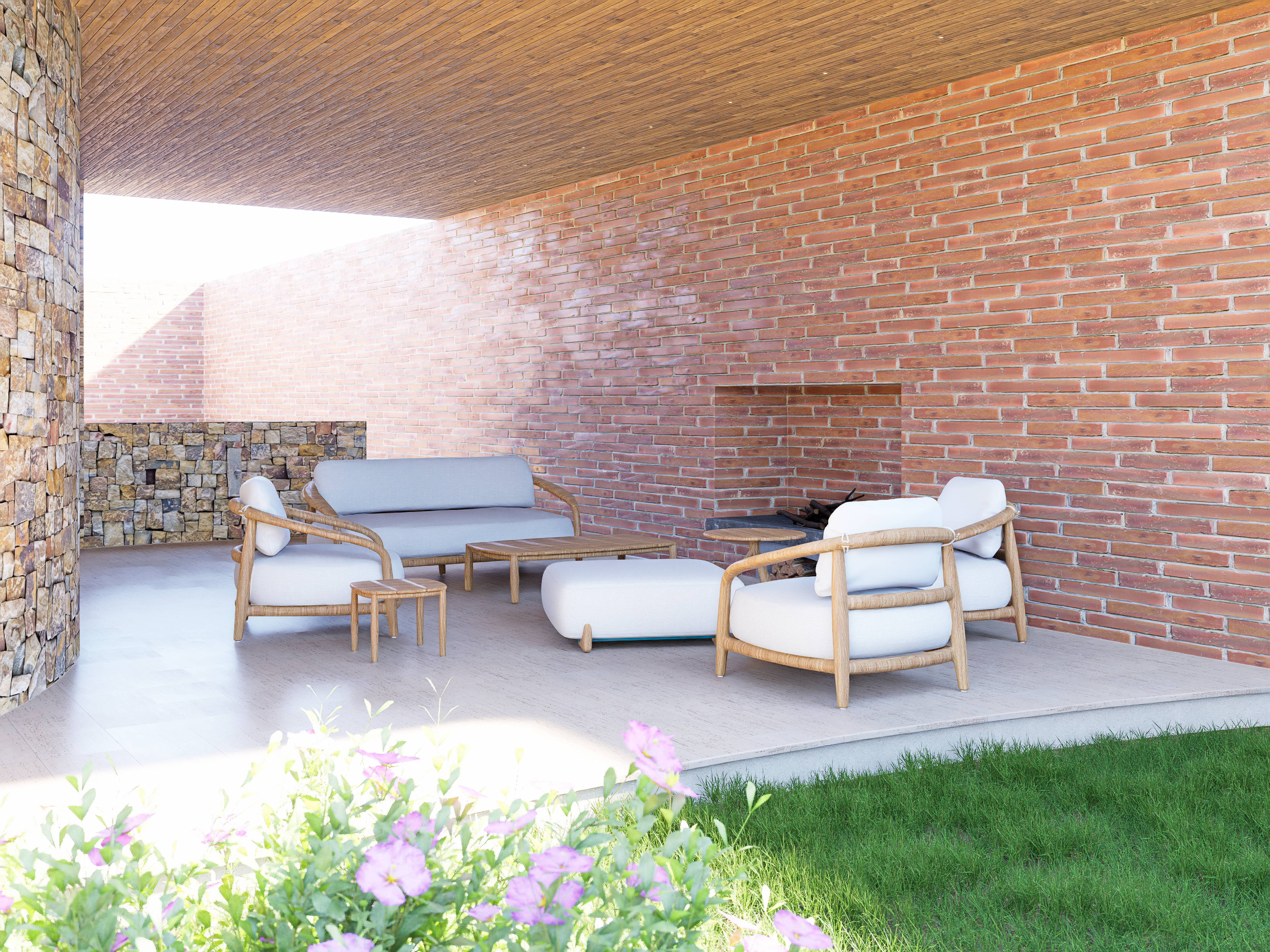 Outside living room (day)