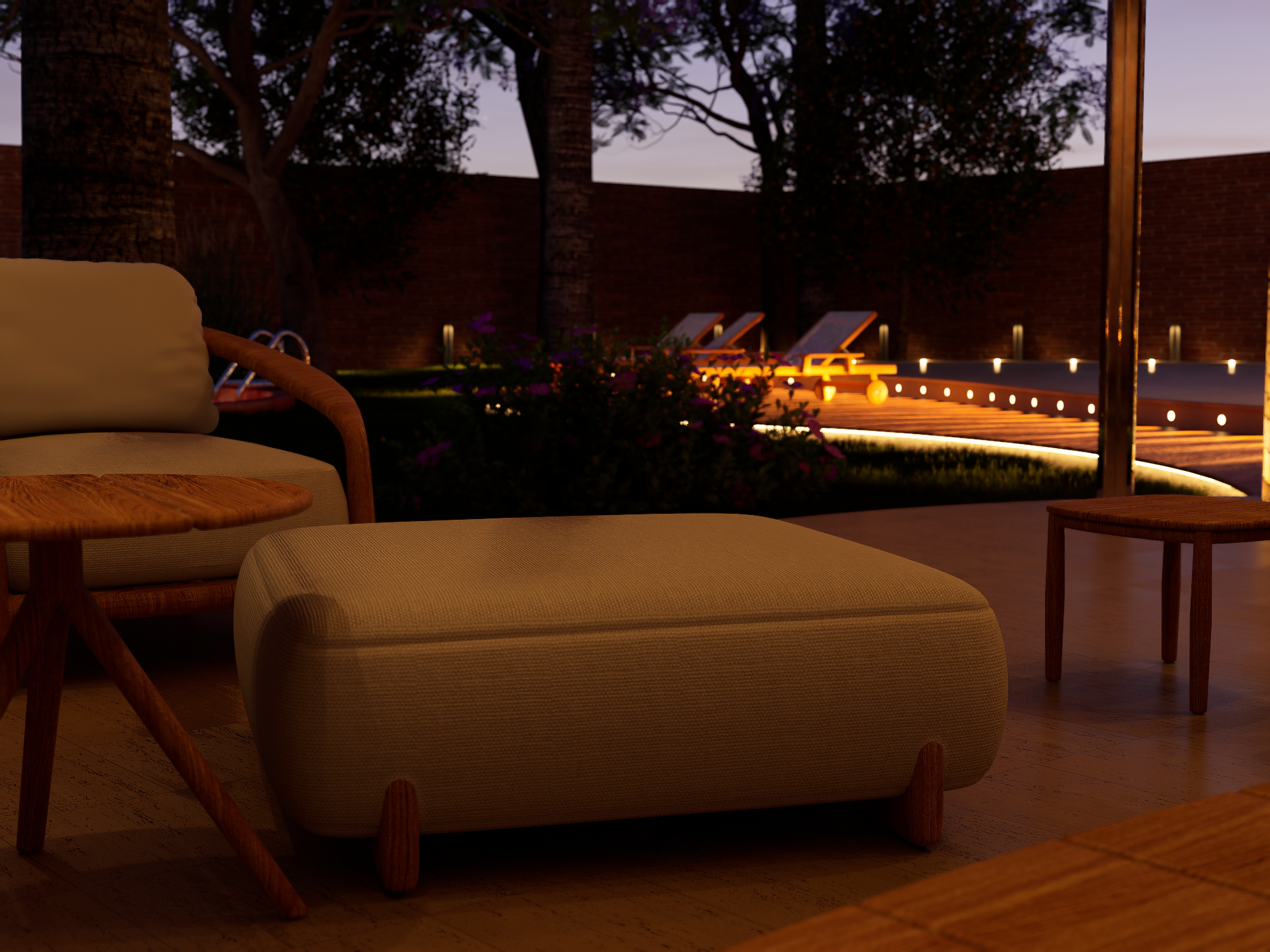 Outside living room (night)