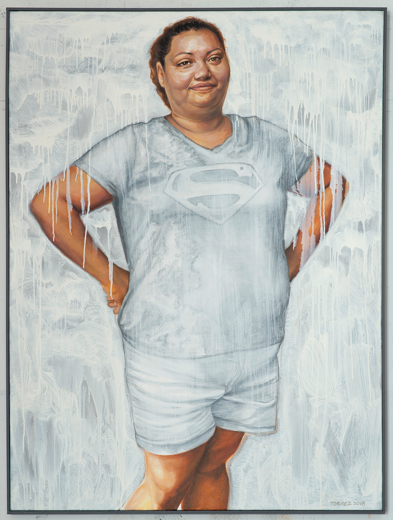 Eloy Torrez, Superwoman, oil on canvas, 48” x 36”
