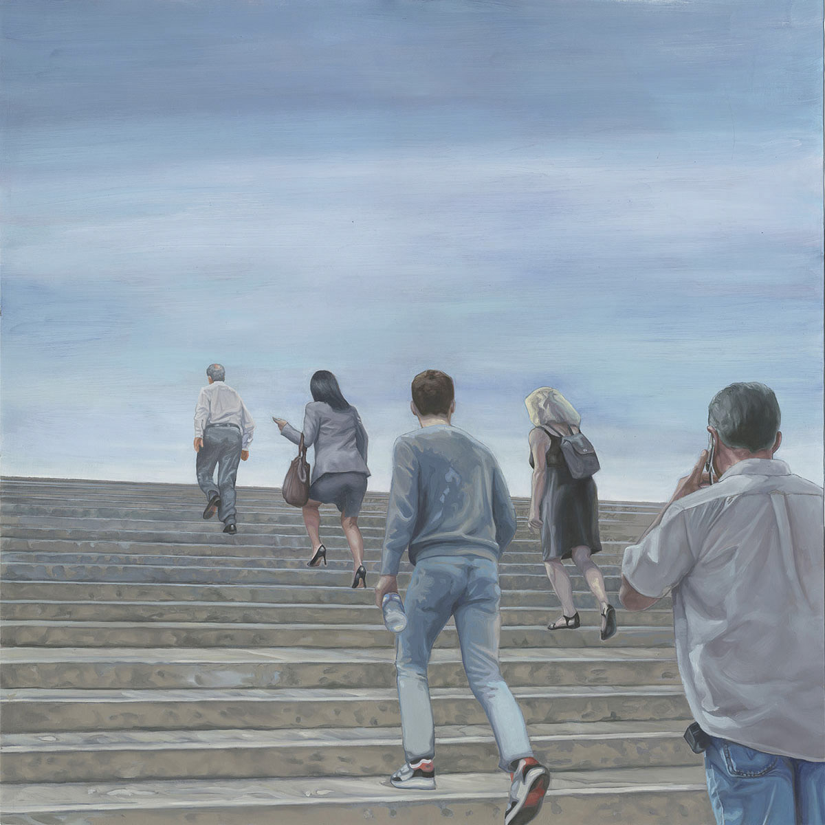 The Steps we Take, Oil on Paper 32’ x 32”  