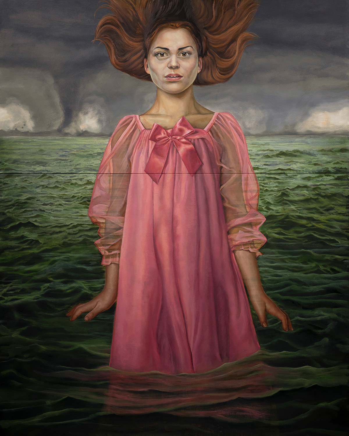 Girl in the Pink Nightgown, 2021, Oil on canvas, 60” x 48”