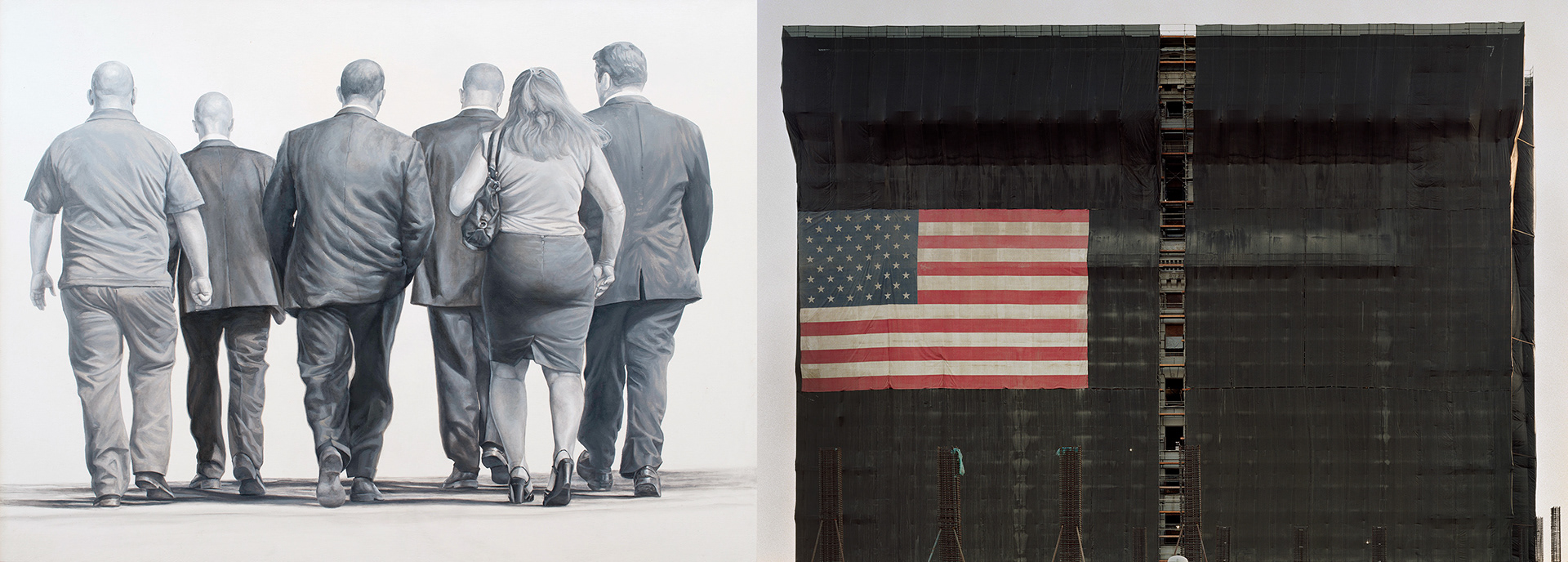 Expansion - Aliso and Spring, Painting (Oil on Canvas) by Eloy Torrez and Photography (Lambda Print) by Juliane Backmann, 30" x 84"