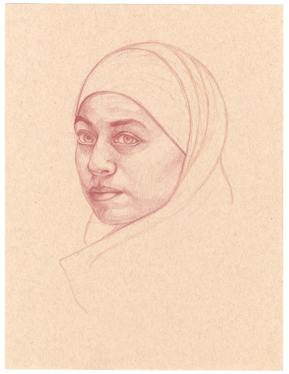Sguardo Furtivo, Pencil on Paper 12” x 9”   