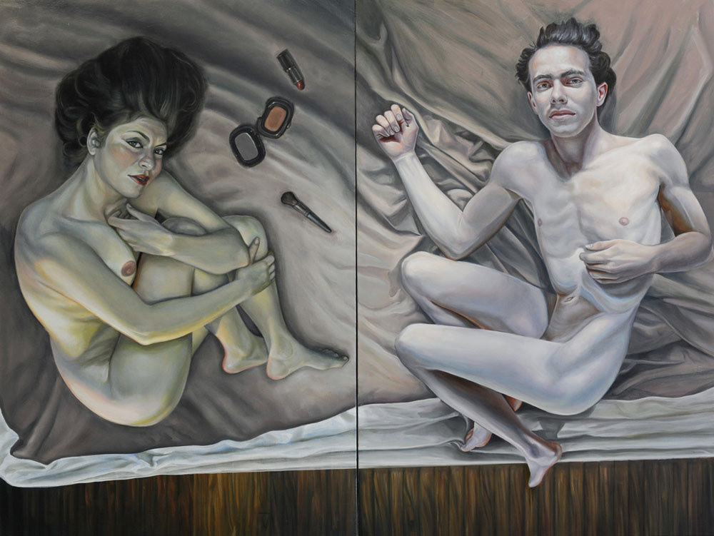 Eloy Torrez, She Said, He Said, Oil on Canvas, 38" x 48"