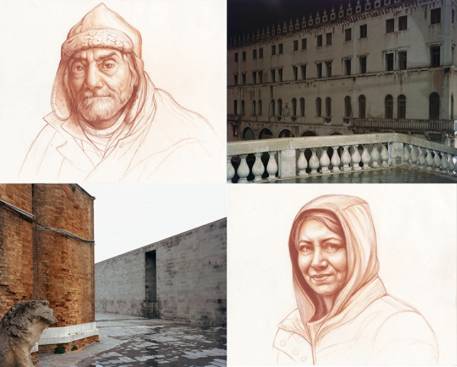 From the Fondaco to San Michele, Pencil on Paper and C-print 22” x 28”   