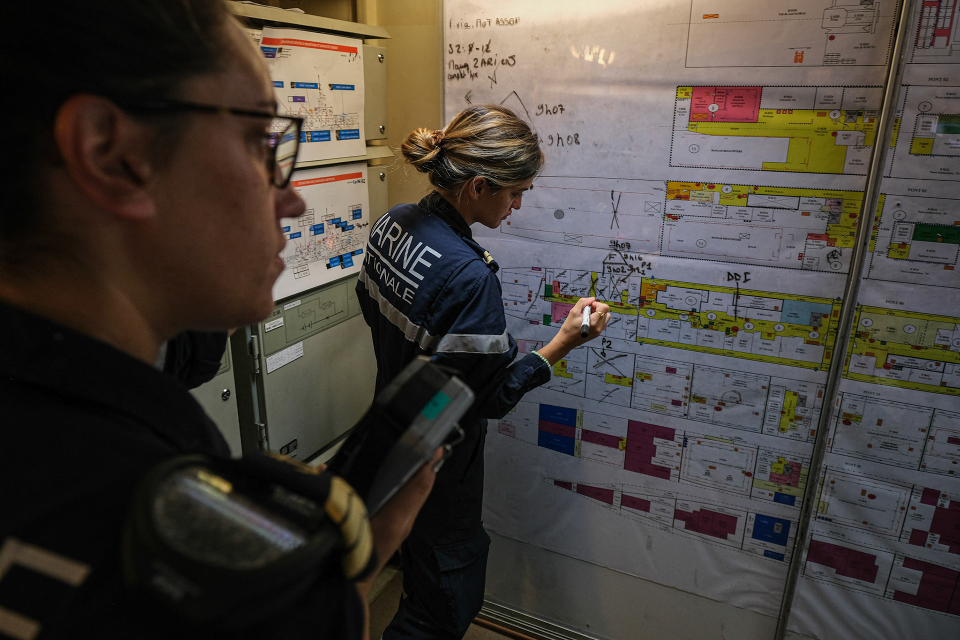 Mediterranean Sea, 2022-07-10. French Navy combat fregate type la fayette le courbet during the Jeanne d’Arc mission, which is a five monthe combined French Navy and Army training and operational voyage to train officers of naval school. Photograph by Fred Marie / Defense Zone.Mer Mediterrannee, 2022-07-10. A bord de la fregate de combat type la fayette le courbet dans le cadre de la mission jeanne d arc, un periple de cinq mois de la marine nationale et de l armee de terre pour former les futurs officiers de l ecole navale. Photographie de Fred Marie / Defense Zone.
